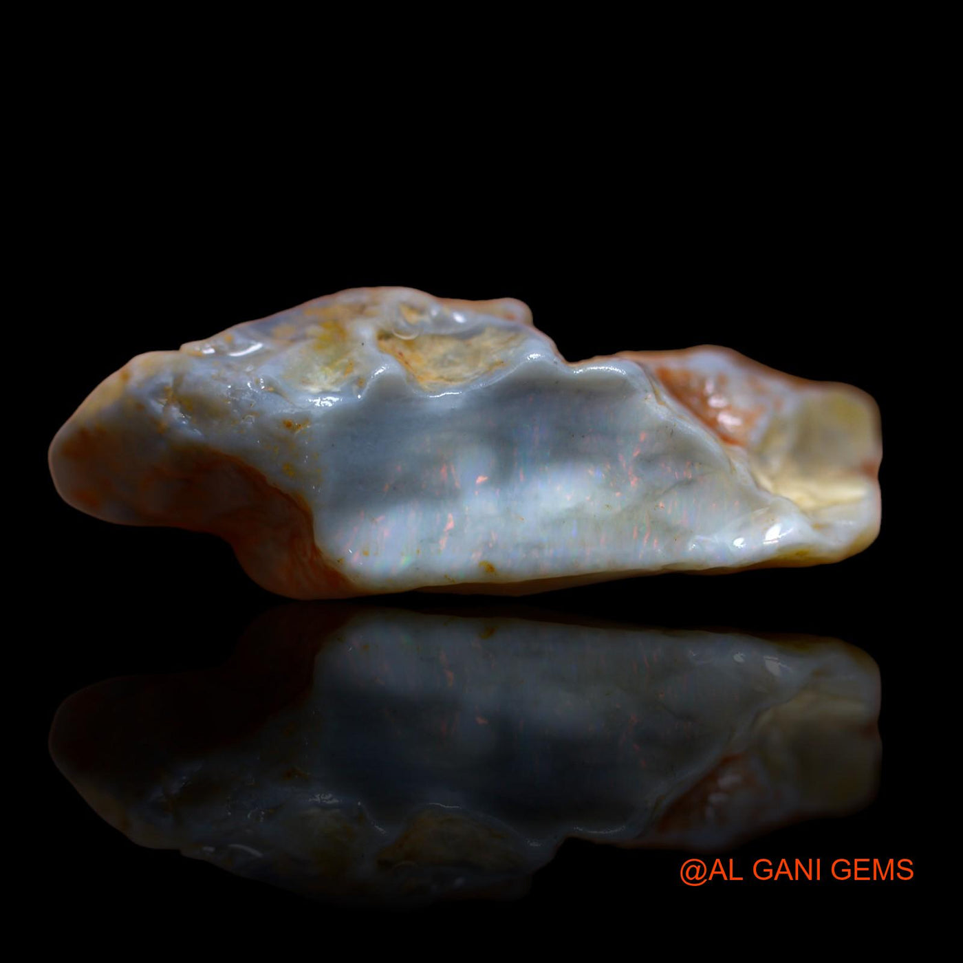 46.75 Cts Natural Australian Fire Opal Loose Gemstone Fancy Rough 36x24x13 mm RA-665