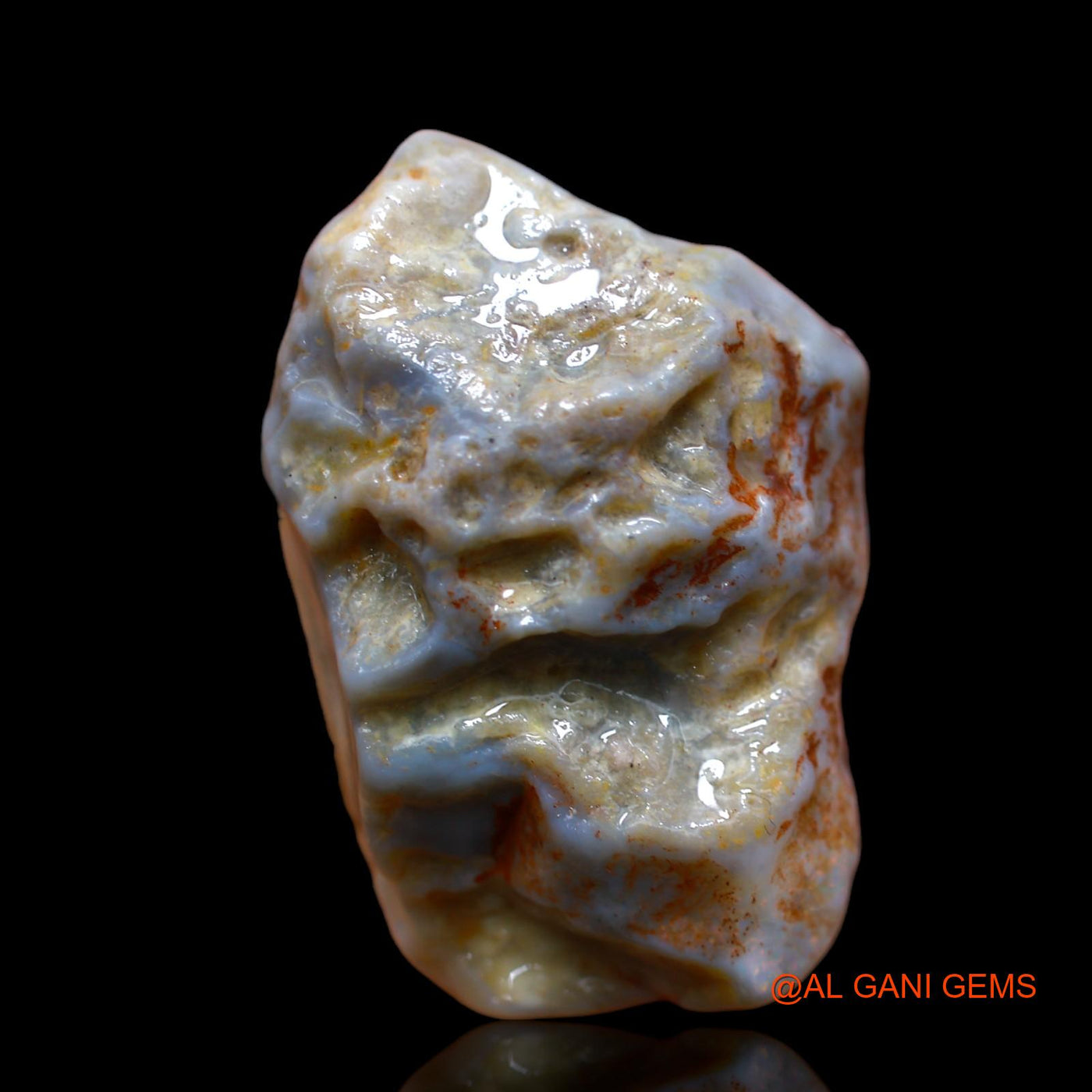 46.75 Cts Natural Australian Fire Opal Loose Gemstone Fancy Rough 36x24x13 mm RA-665