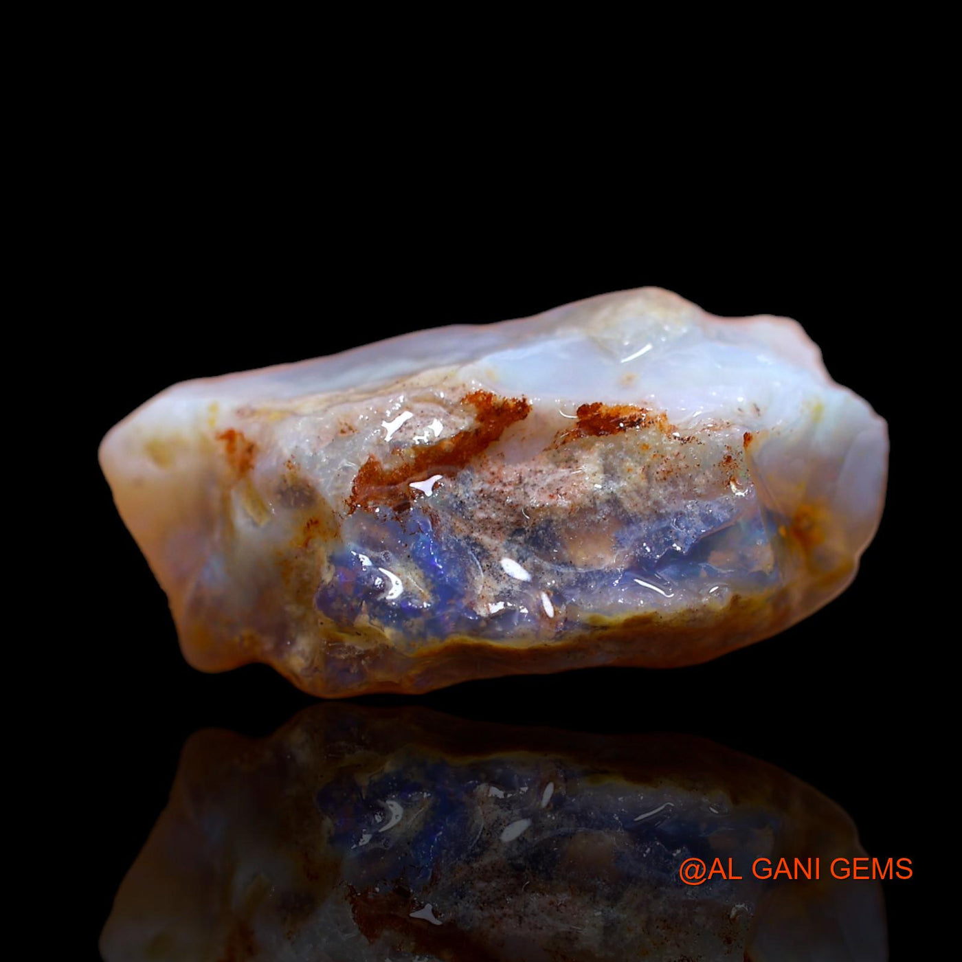 Natural Fire Opal Gemstone 37.55 Cts Loose Fancy Rough From Australia 28x21x13 mm RA-669