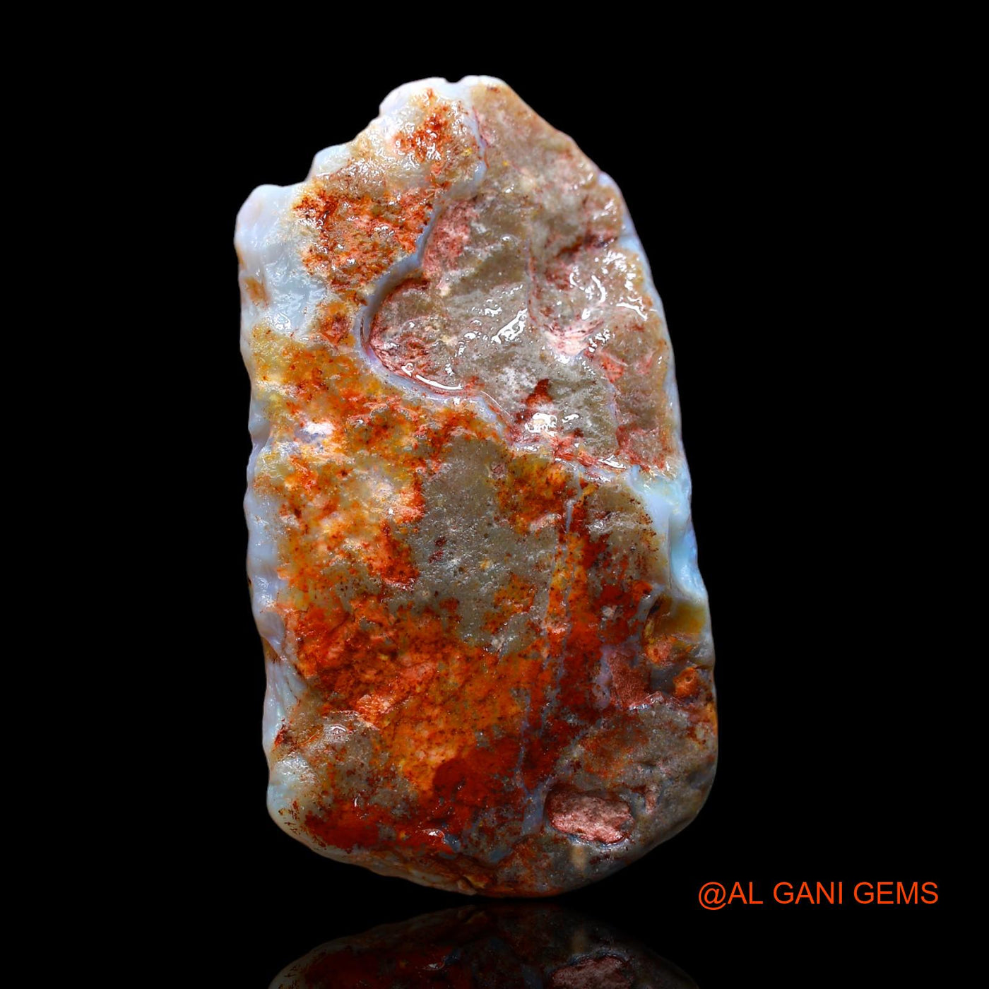 145.15 Cts Natural Australian Fire Opal Loose Gemstone Fancy Rough 54x30x16 mm RA-682