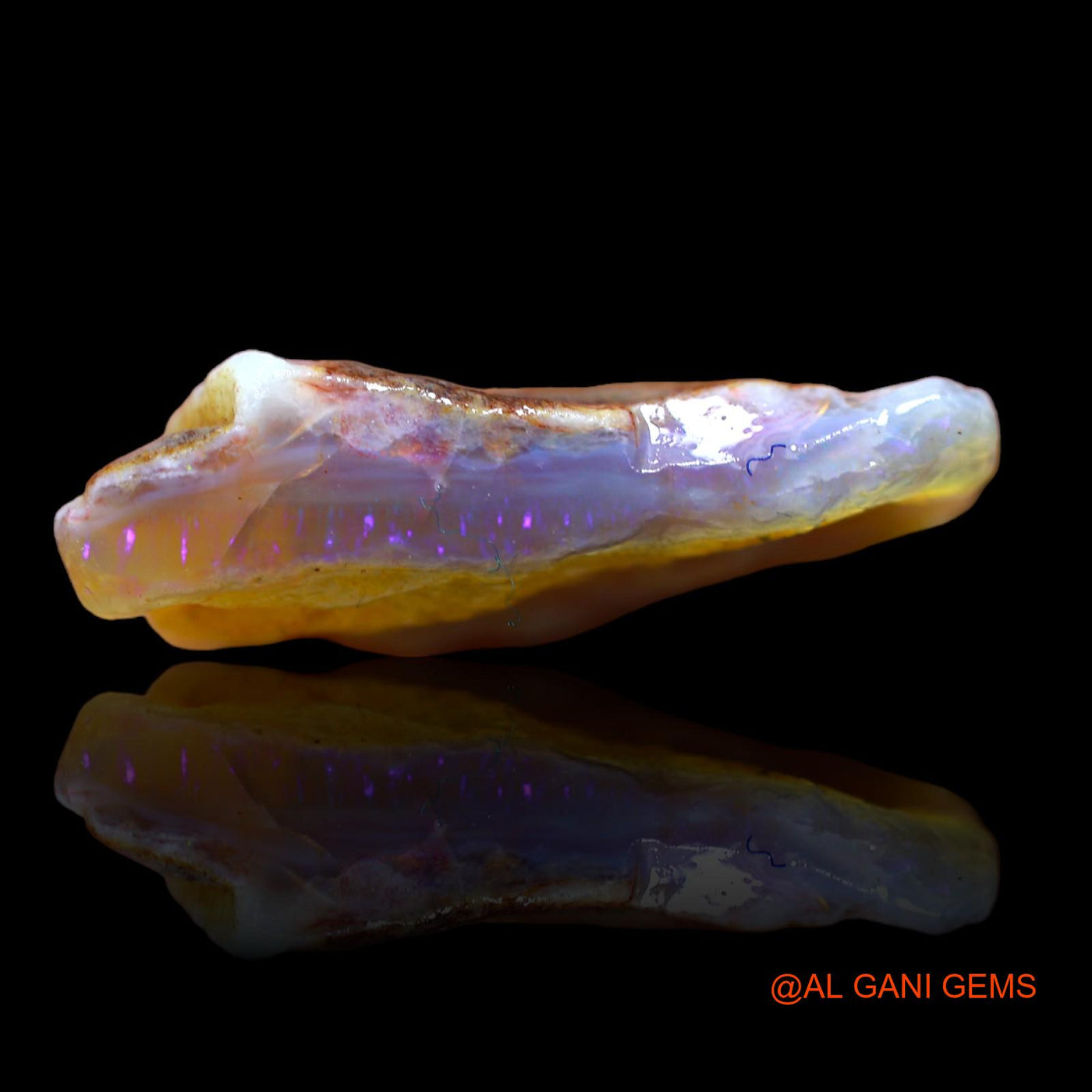 82.05 Cts Natural Australian Fire Opal Loose Gemstone Fancy Rough 36x34x8 mm RA-688
