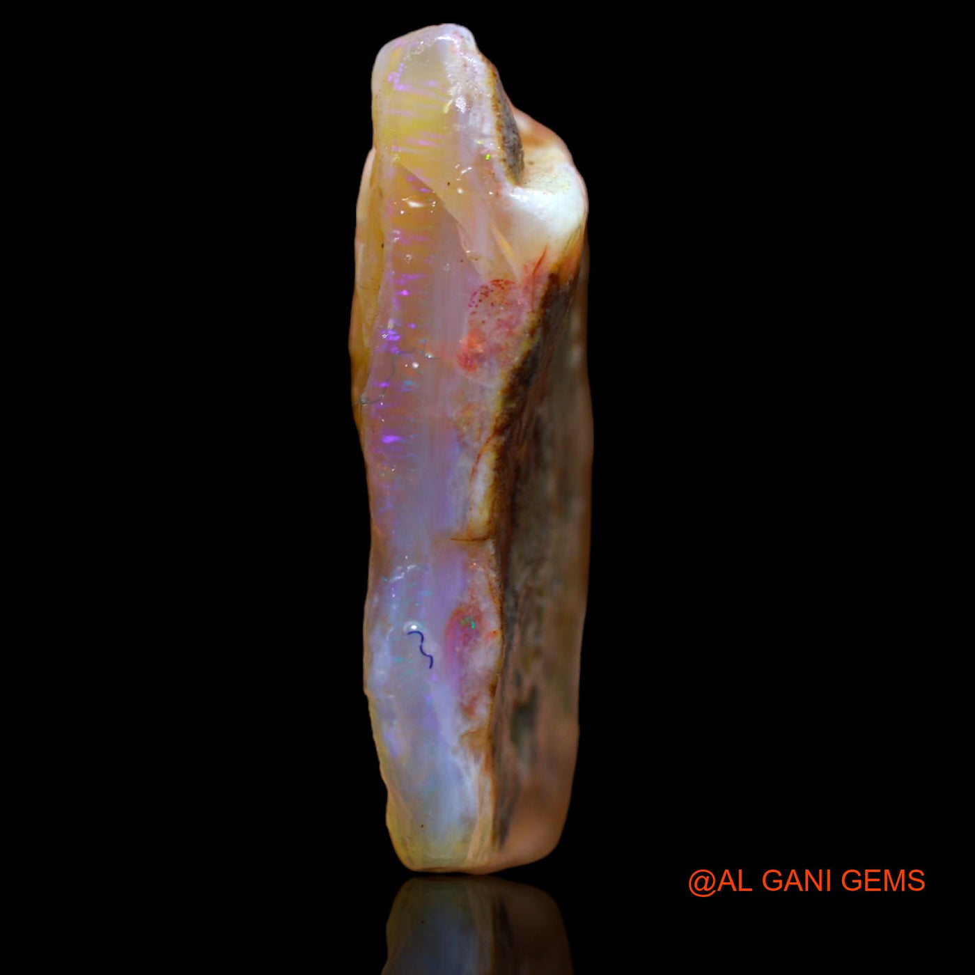 82.05 Cts Natural Australian Fire Opal Loose Gemstone Fancy Rough 36x34x8 mm RA-688