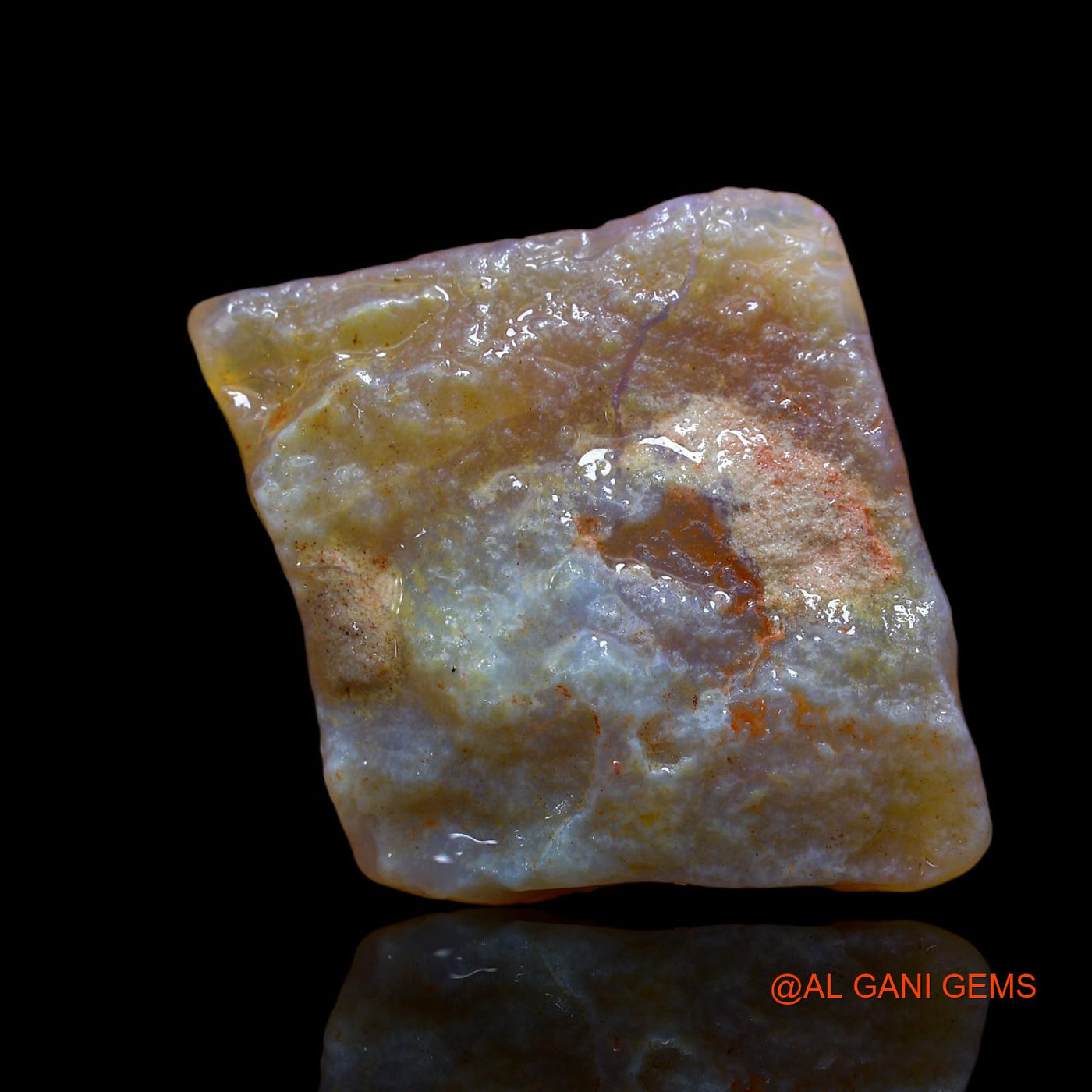 82.05 Cts Natural Australian Fire Opal Loose Gemstone Fancy Rough 36x34x8 mm RA-688