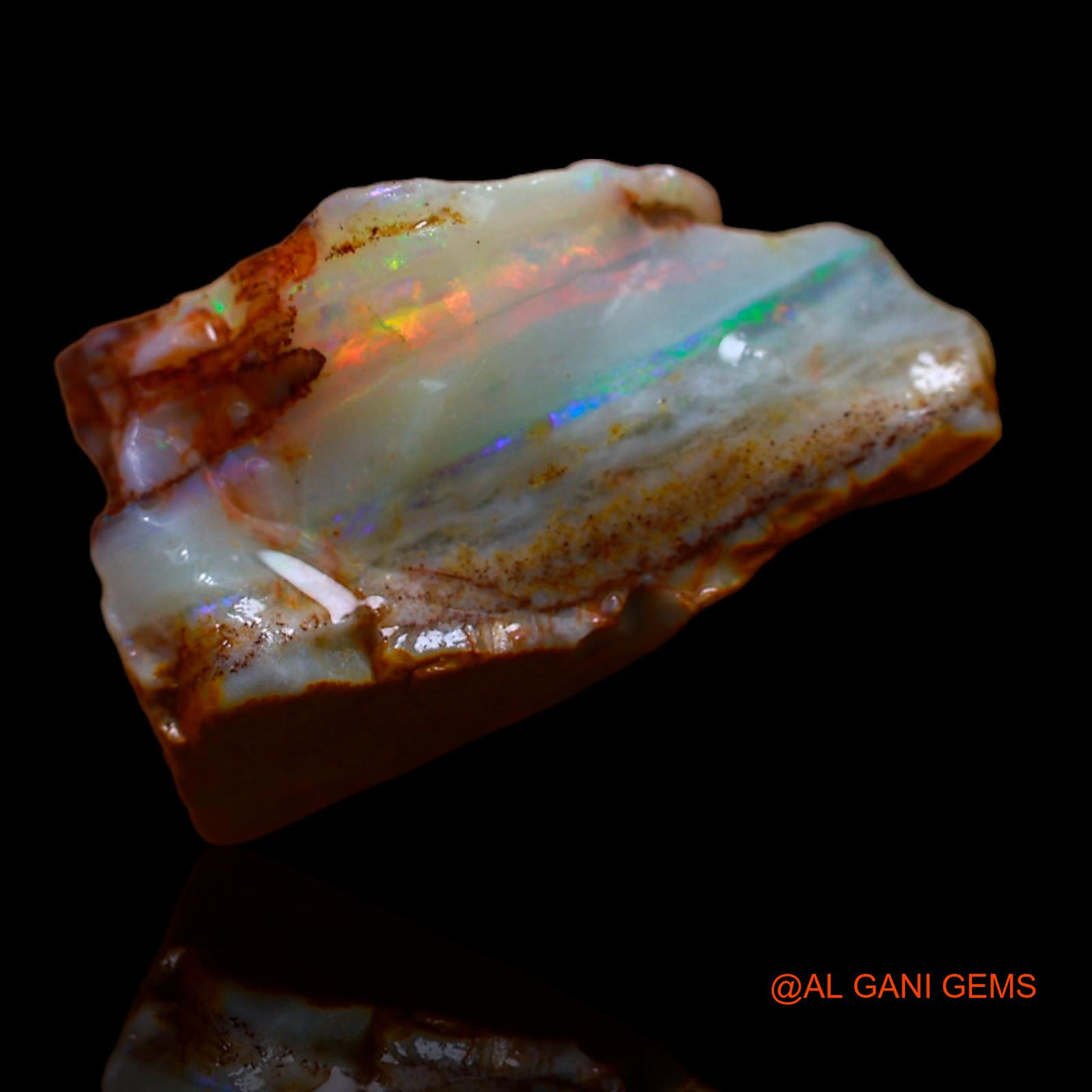 Natural Fire Opal Gemstone 12.35 Cts Loose Fancy Rough From Australia 22x11x11 mm RA-68