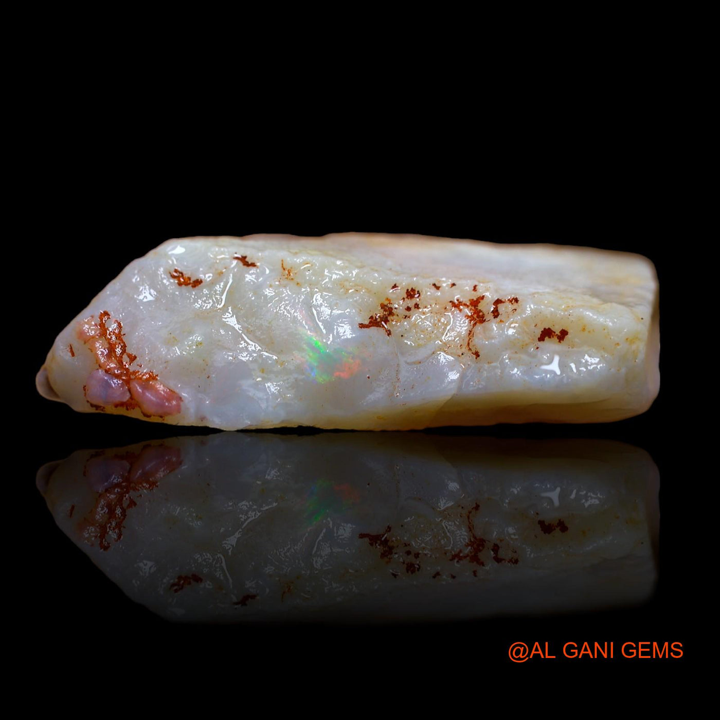 43.55 Cts Natural Australian Fire Opal Loose Gemstone Fancy Rough 36x19x10 mm RA-697