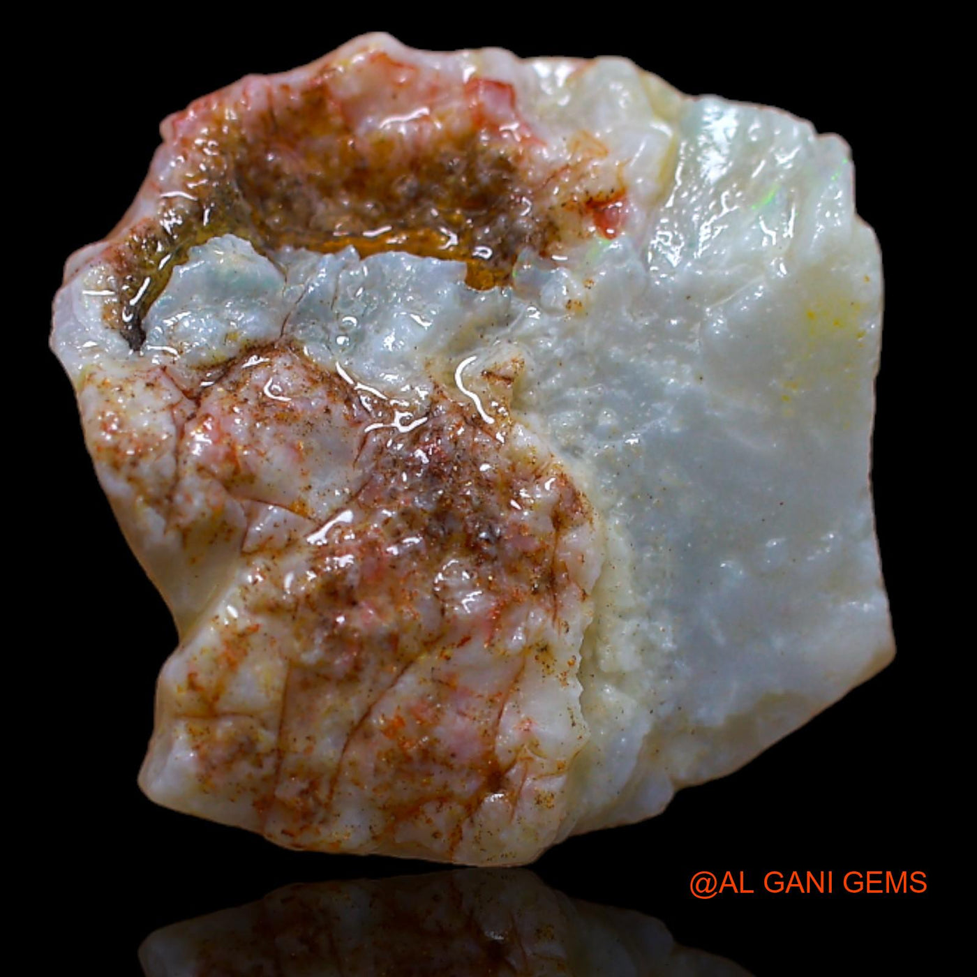 Natural Untreated Fire Opal Loose Gemstone Fancy Rough From Australia 10.15 Cts 17x17x6 mm RA-720