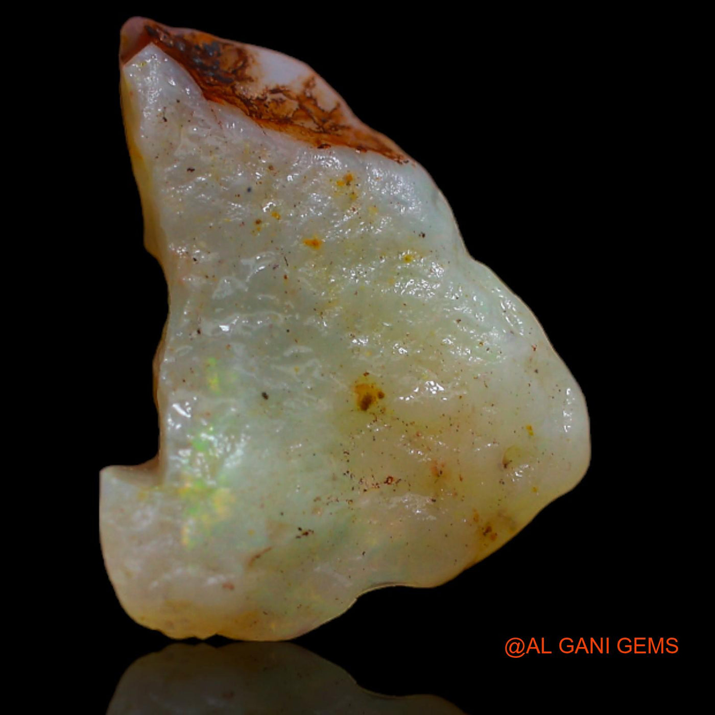 Natural Fire Opal Gemstone 7.30 Cts Loose Fancy Rough From Australia 16x13x8 mm RA-735
