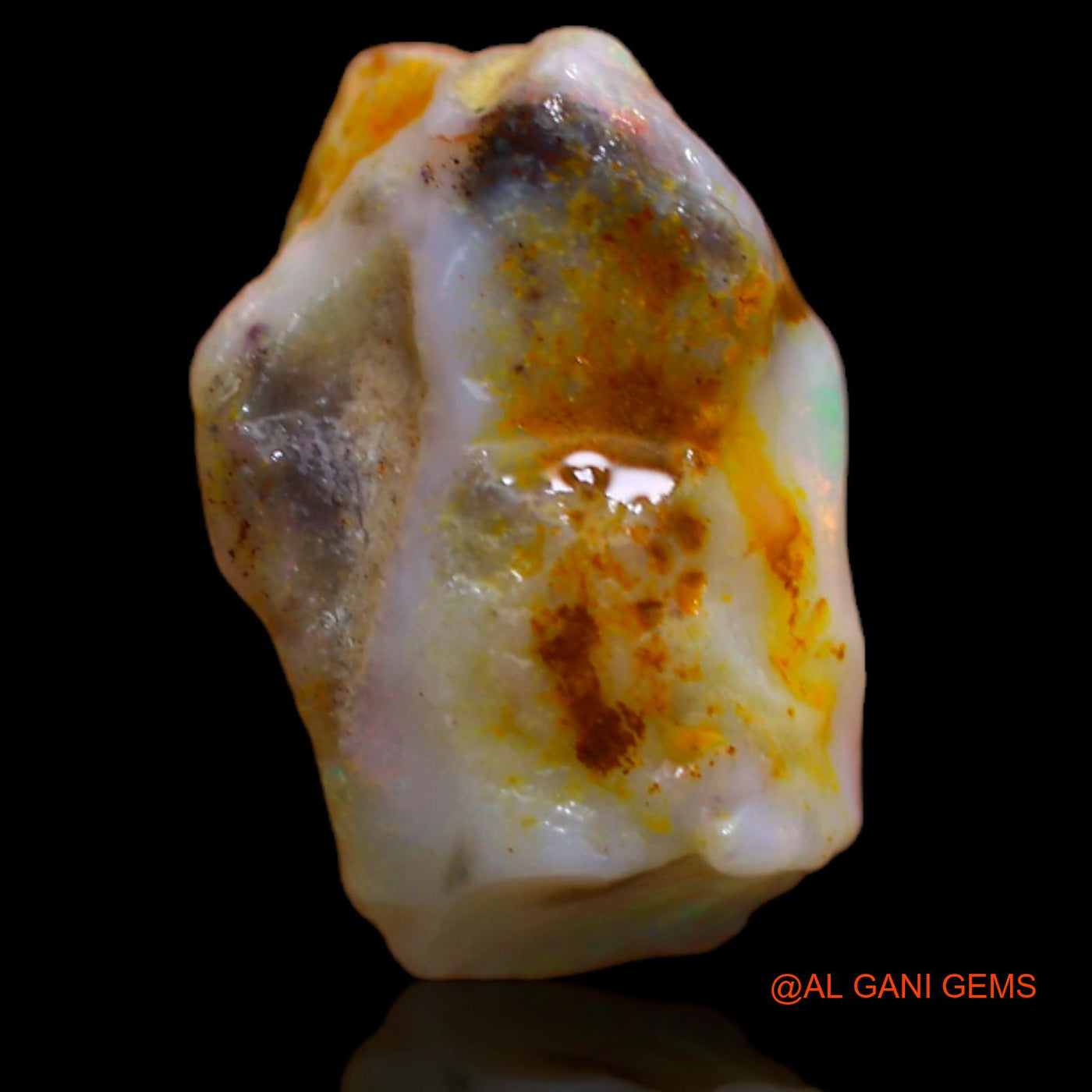 Natural Fire Opal Gemstone 5.90 Cts Loose Fancy Rough From Australia 15x9x6 mm RA-760