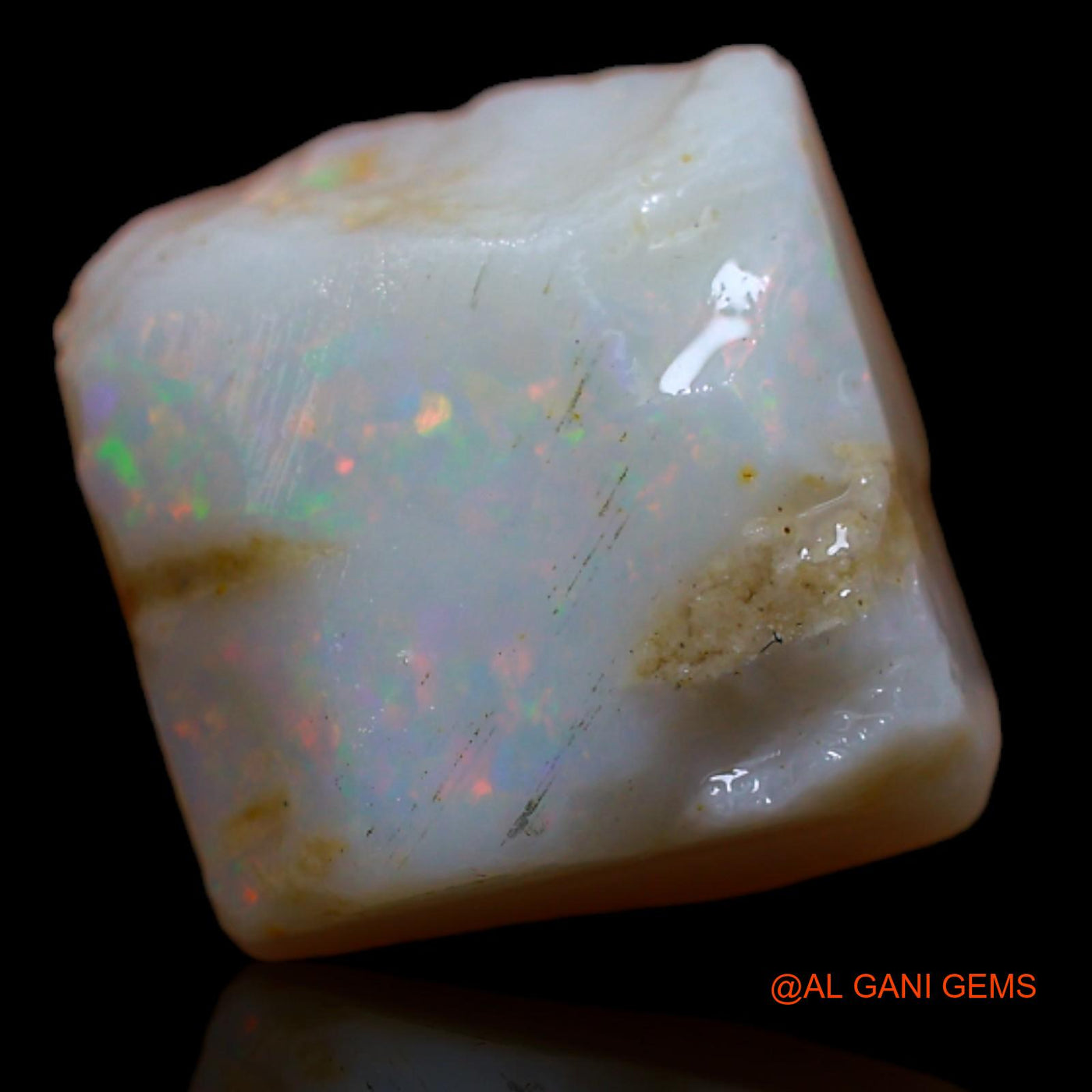 Natural Fire Opal Gemstone 6.90 Cts Loose Fancy Rough From Australia 11x11x6 mm RA-769