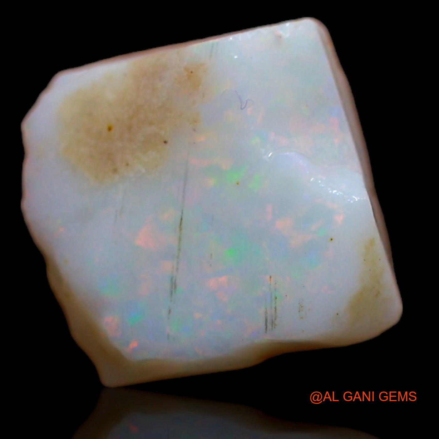 Natural Fire Opal Gemstone 6.90 Cts Loose Fancy Rough From Australia 11x11x6 mm RA-769