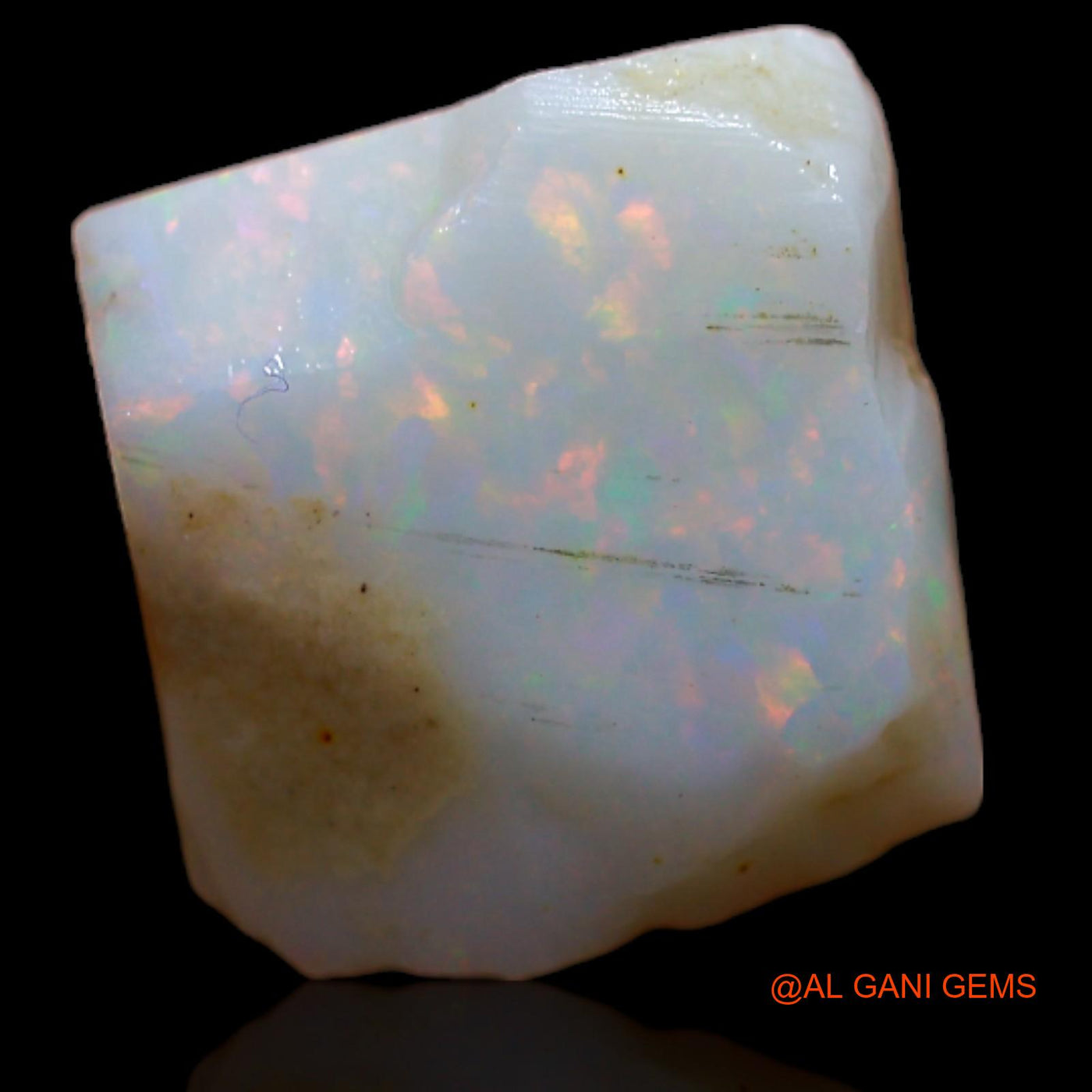 Natural Fire Opal Gemstone 6.90 Cts Loose Fancy Rough From Australia 11x11x6 mm RA-769