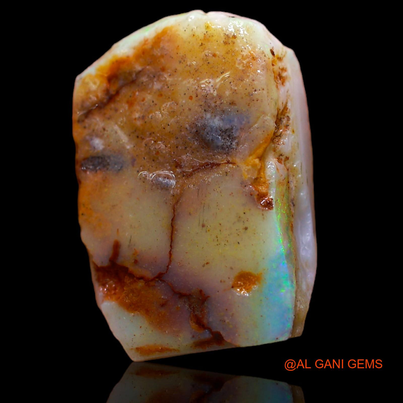 Natural Untreated Fire Opal Loose Gemstone Fancy Rough From Australia 11.65 Cts 21x14x5 mm RA-891
