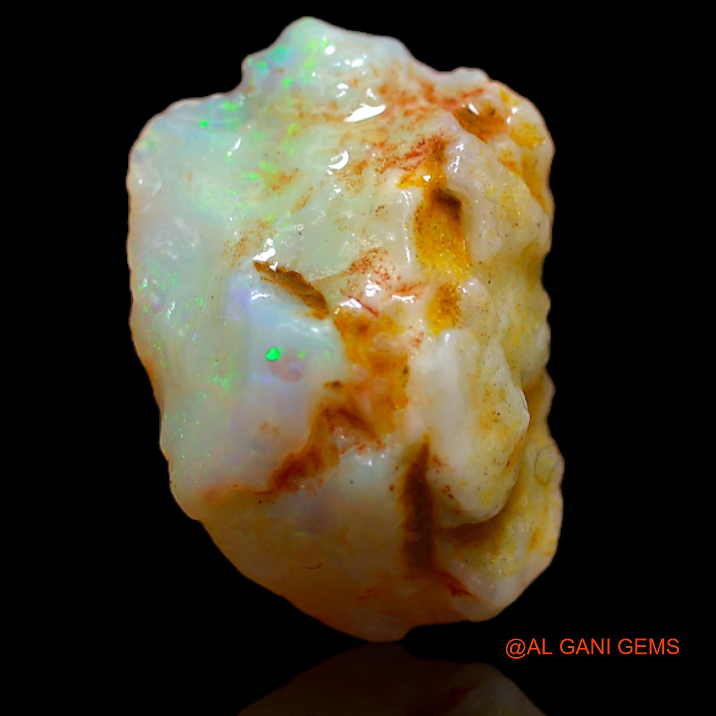 Natural Untreated Fire Opal Loose Gemstone Fancy Rough From Australia 3.85 Cts 15x10x5 mm RA-958