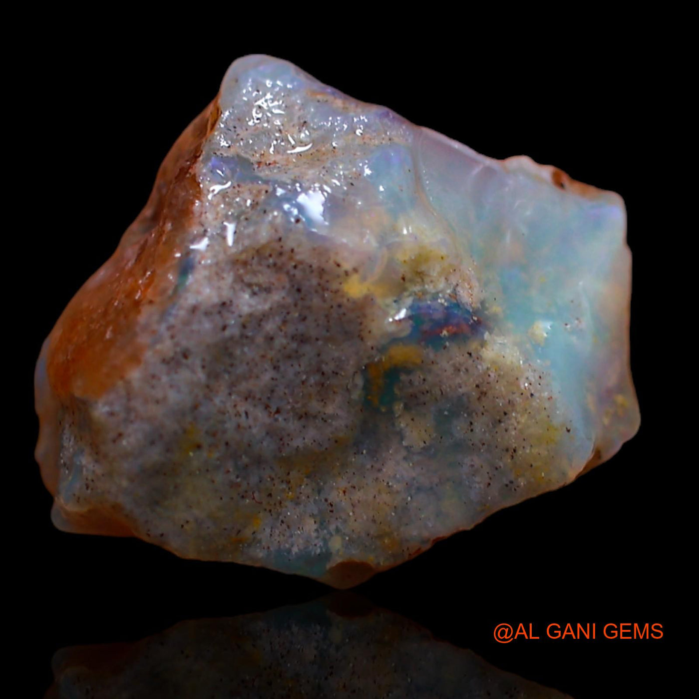 Natural Fire Opal Gemstone 6.75 Cts Loose Fancy Rough From Australia 16x13x7 mm RA-97