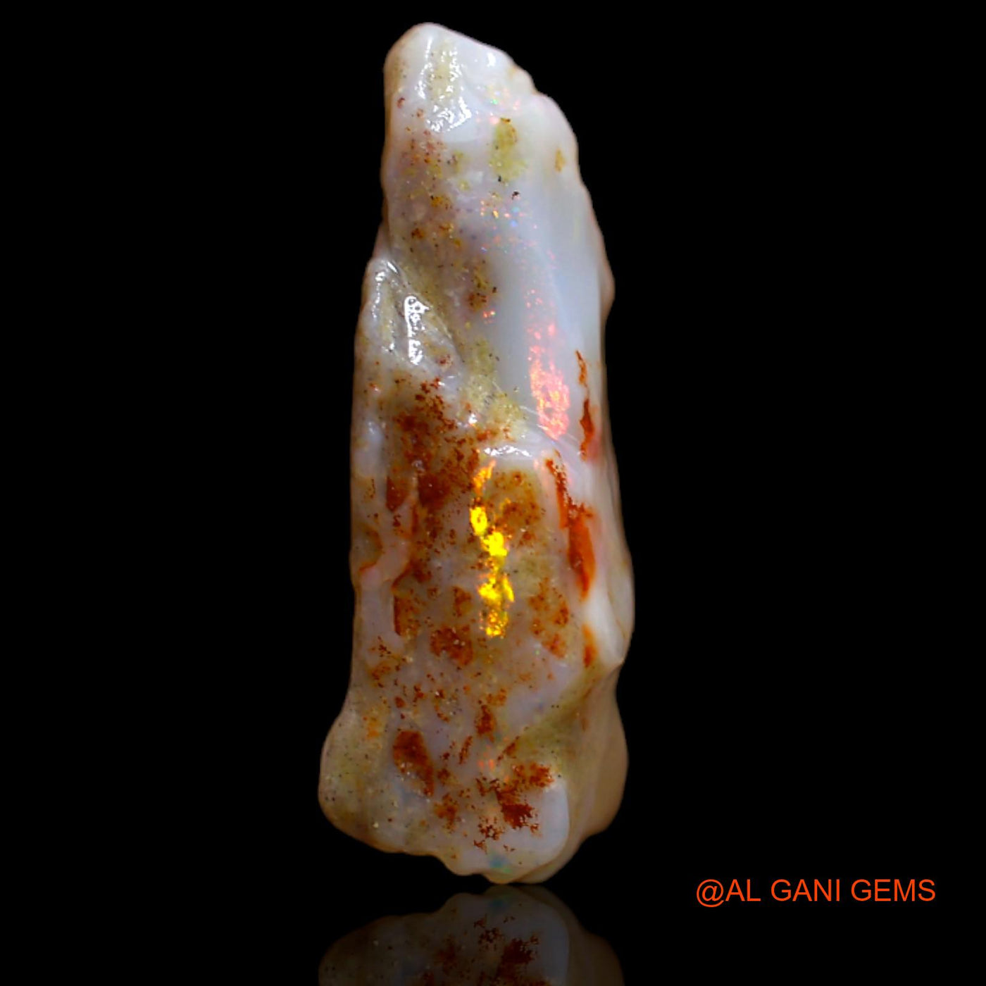 Natural Untreated Fire Opal Loose Gemstone Fancy Rough From Australia 7.80 Cts 19x12x6 mm RB-185