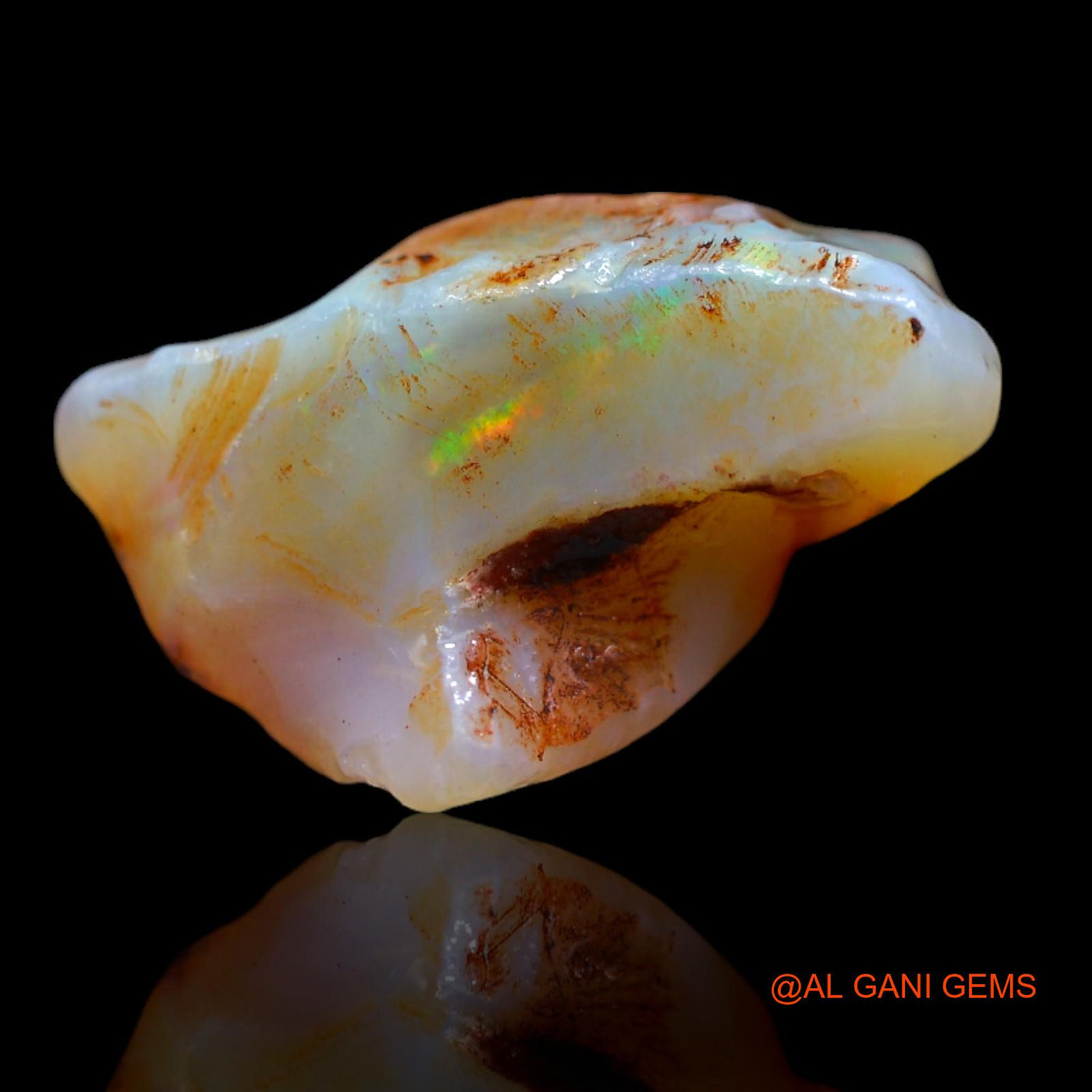Natural Fire Opal Gemstone 14.10 Cts Loose Fancy Rough From Australia 20x15x13 mm RB-188