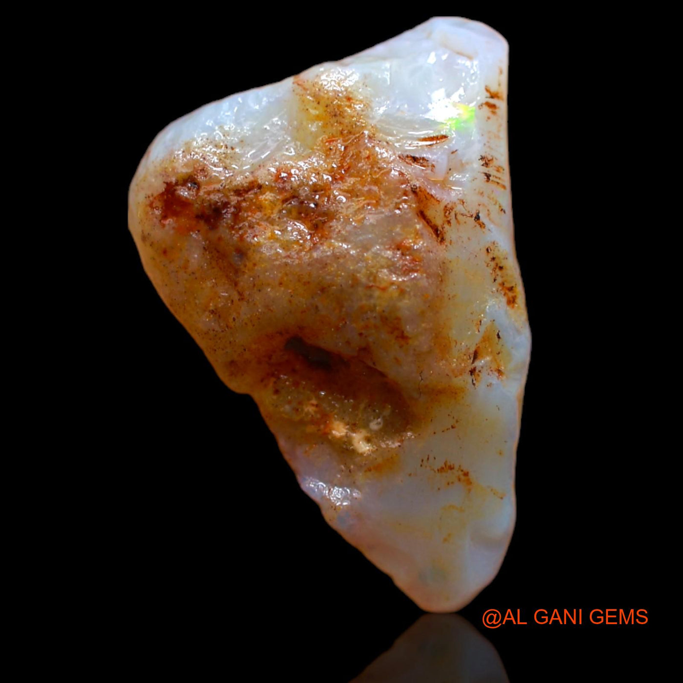 Natural Fire Opal Gemstone 14.10 Cts Loose Fancy Rough From Australia 20x15x13 mm RB-188