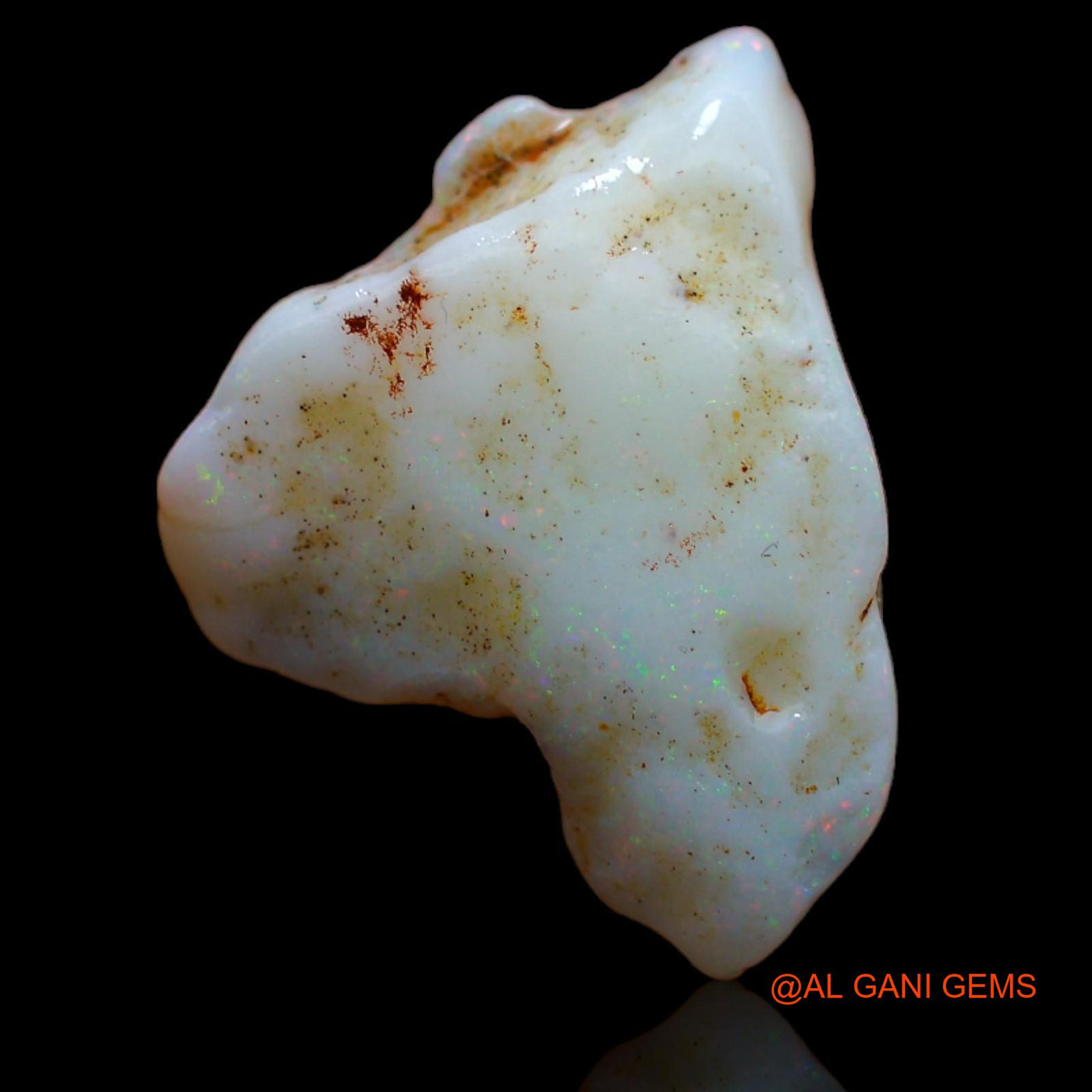 Natural Untreated Fire Opal Loose Gemstone Fancy Rough From Australia 8.00 Cts 19x19x5 mm RB-195
