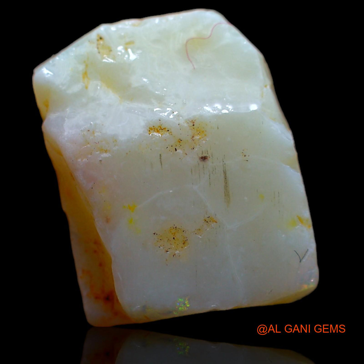 Natural Fire Opal Gemstone 5.80 Cts Loose Fancy Rough From Australia 14x11x4 mm RB-258