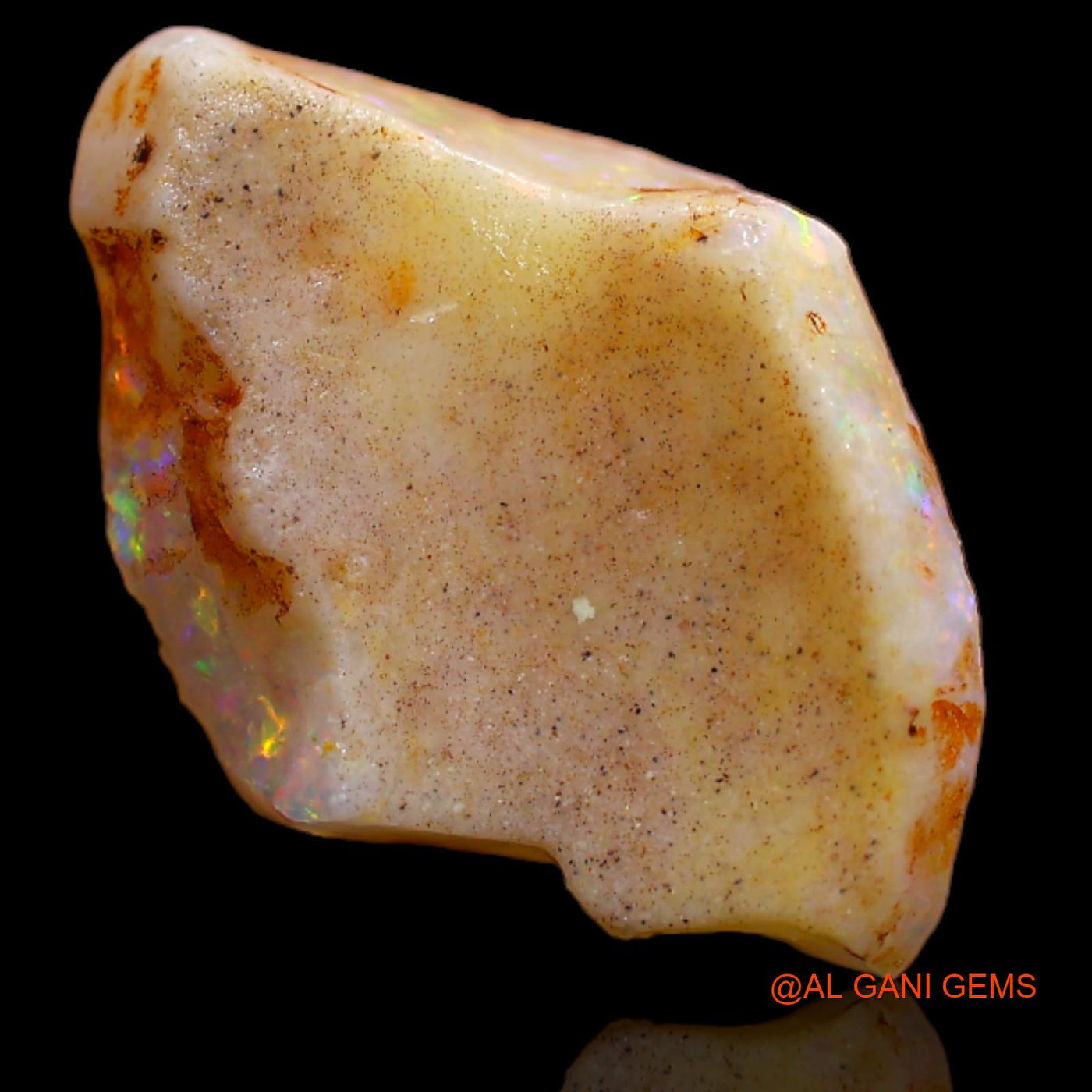Natural Untreated Fire Opal Loose Gemstone Fancy Rough From Australia 5.10 Cts 12x12x4 mm RB-297