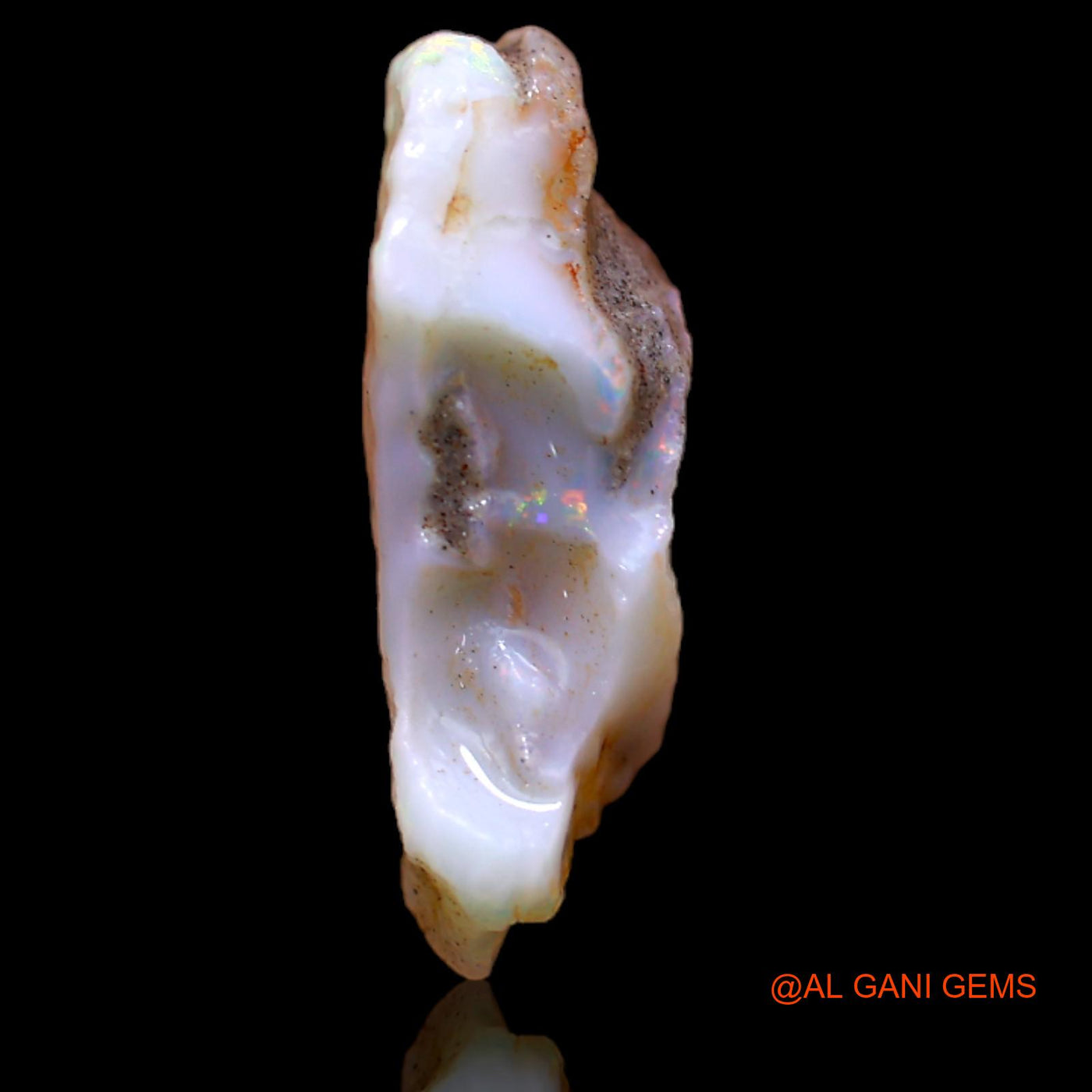 Natural Untreated Fire Opal Loose Gemstone Fancy Rough From Australia 8.00 Cts 21x12x7 mm RB-368