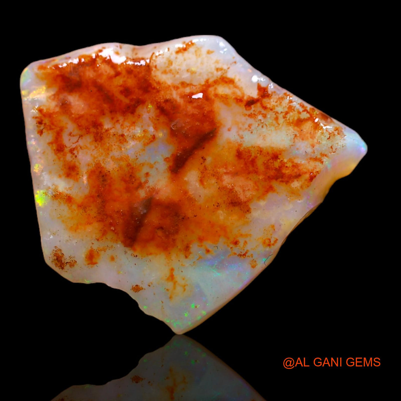 6.40 Cts Natural Australian Fire Opal Loose Gemstone Fancy Rough 21x17x2 mm RB-375