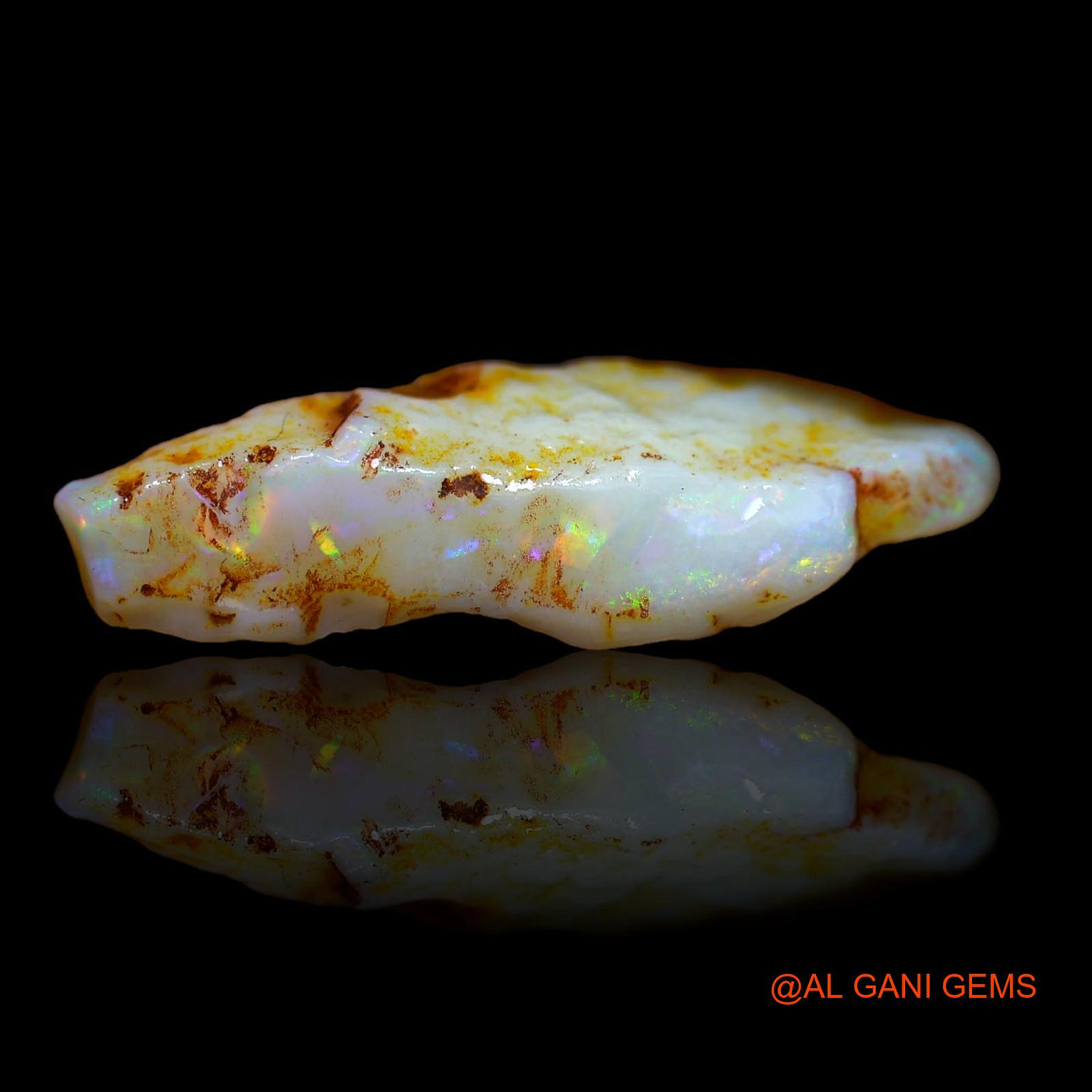 Natural Fire Opal Gemstone 8.40 Cts Loose Fancy Rough From Australia 29x11x2 mm RB-376