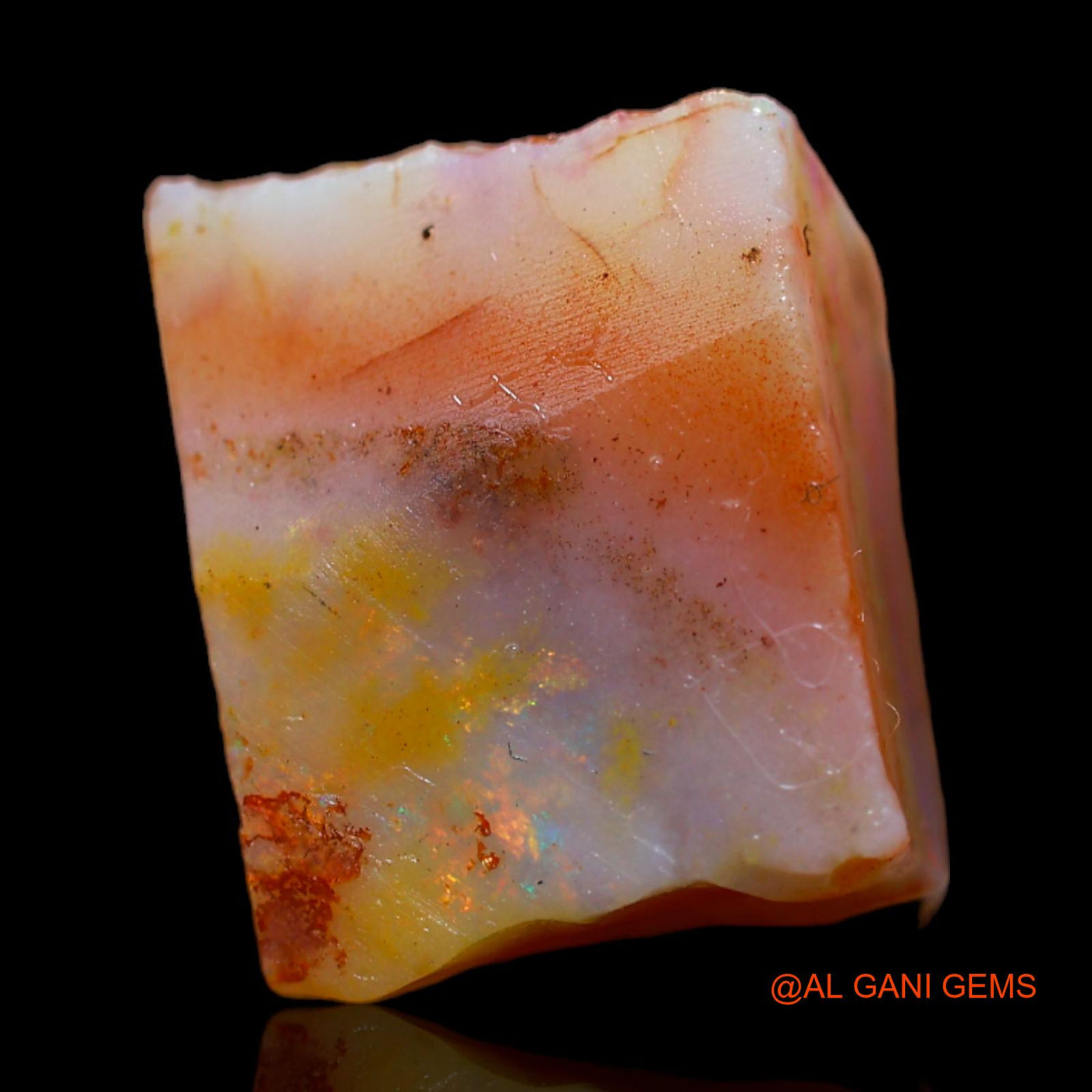 14.90 Cts Natural Australian Fire Opal Loose Gemstone Fancy Rough 14x11x2 mm RB-411