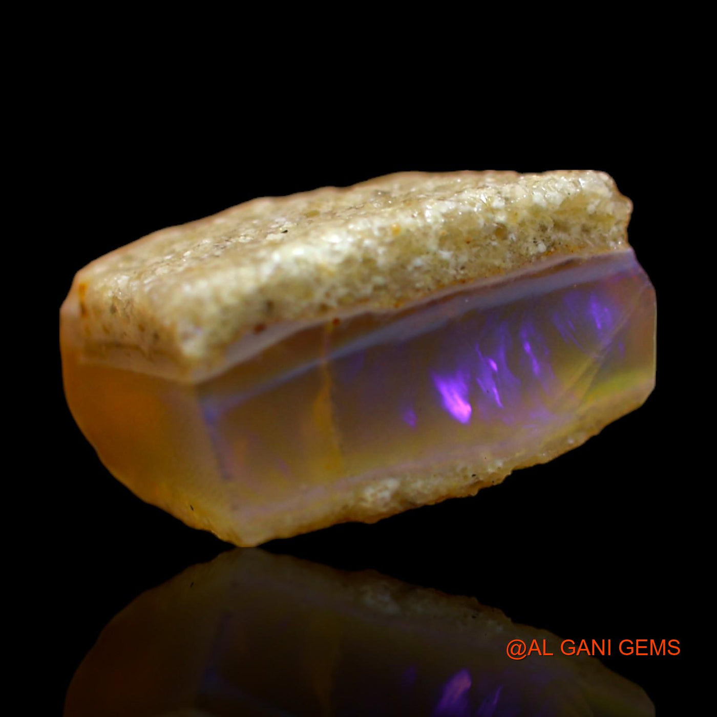 Natural Fire Opal Gemstone 9.65 Cts Loose Fancy Rough From Australia 12x12x7 mm RB-445
