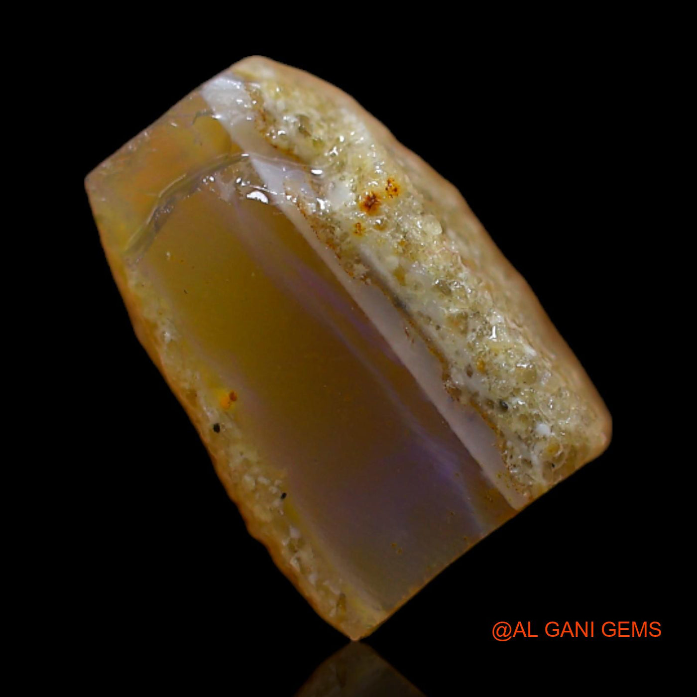Natural Fire Opal Gemstone 9.65 Cts Loose Fancy Rough From Australia 12x12x7 mm RB-445