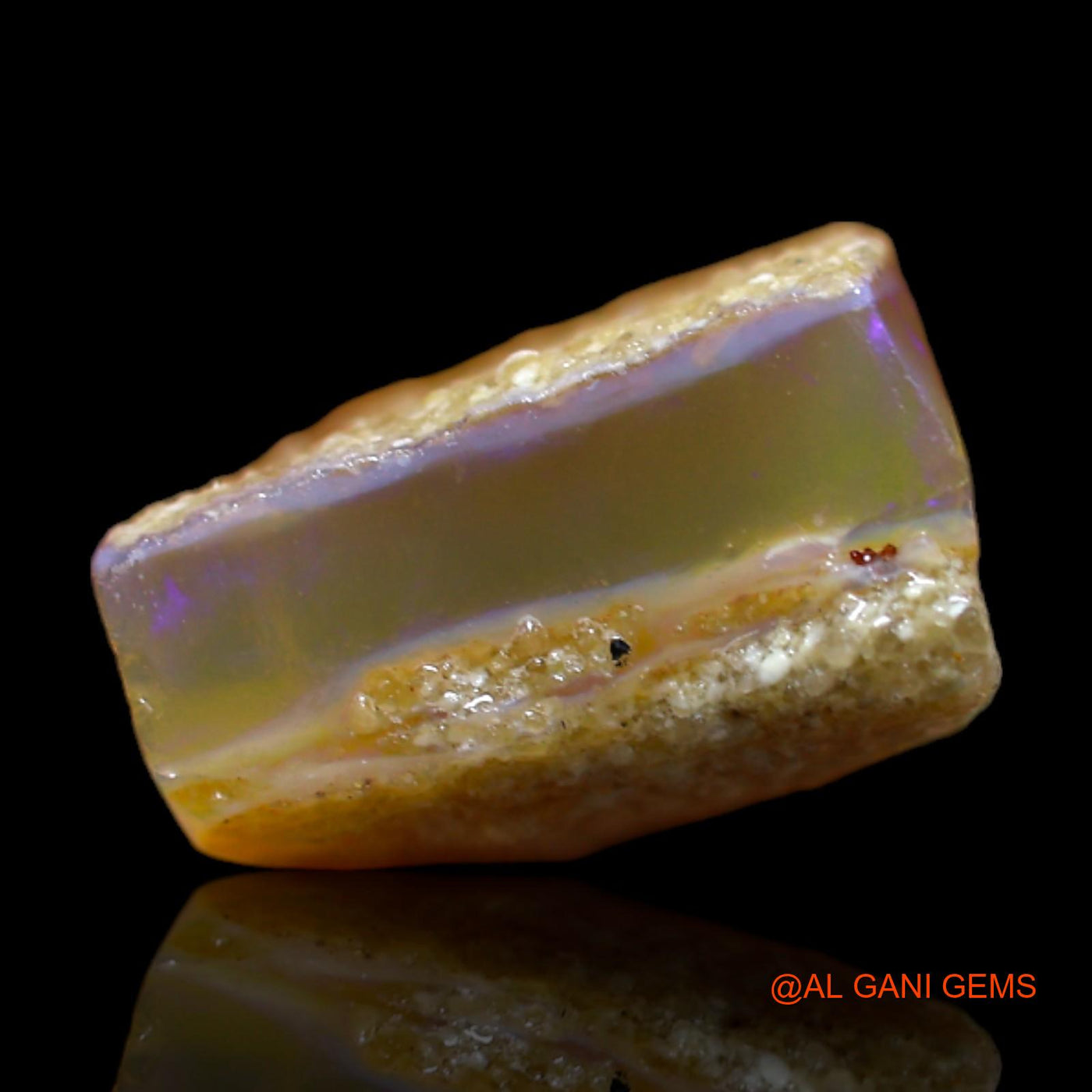 Natural Fire Opal Gemstone 9.65 Cts Loose Fancy Rough From Australia 12x12x7 mm RB-445
