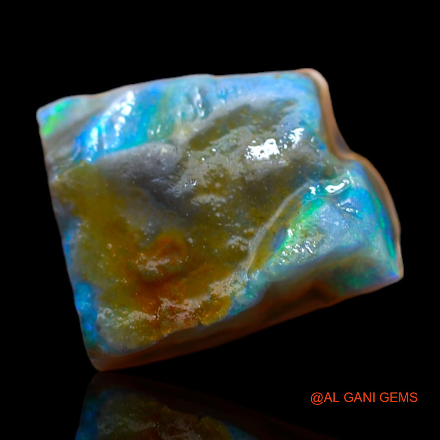 Natural Untreated Fire Opal Loose Gemstone Fancy Rough From Australia 5.00 Cts 11x9x6 mm RB-475