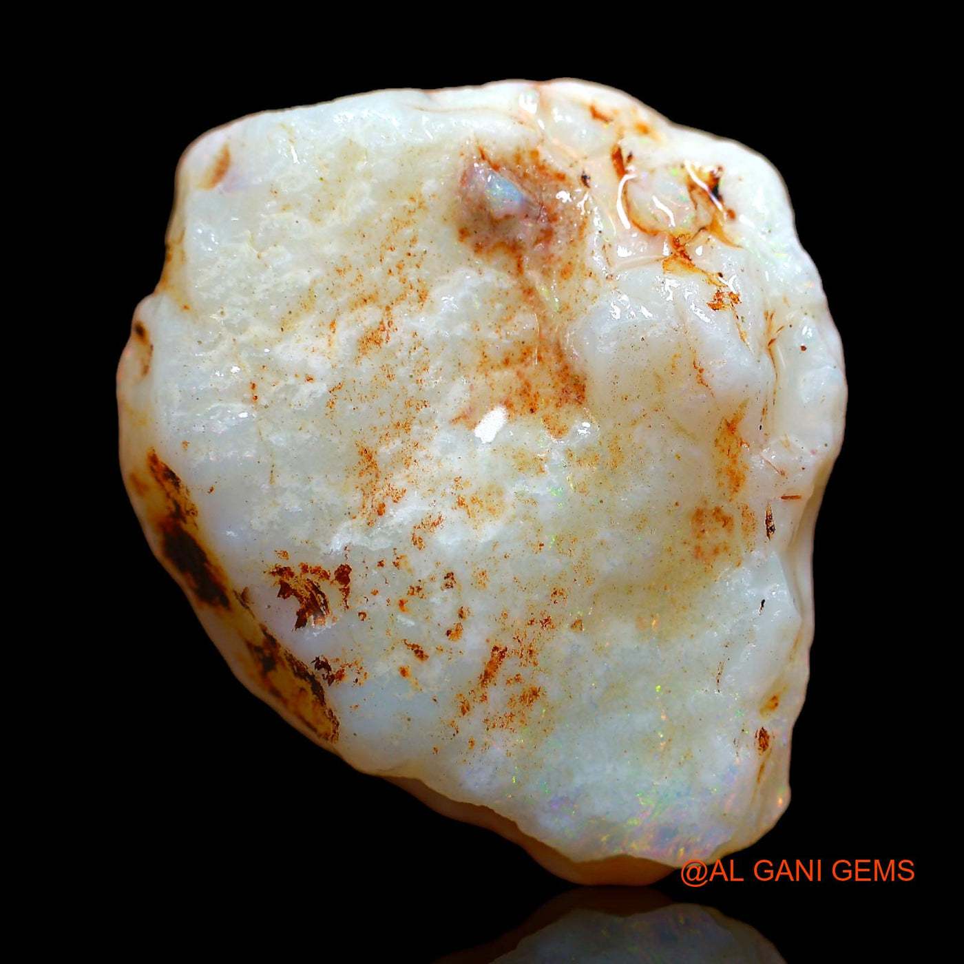 Natural Fire Opal Gemstone 44.00 Cts Loose Fancy Rough From Australia 32x28x9 mm RB-807