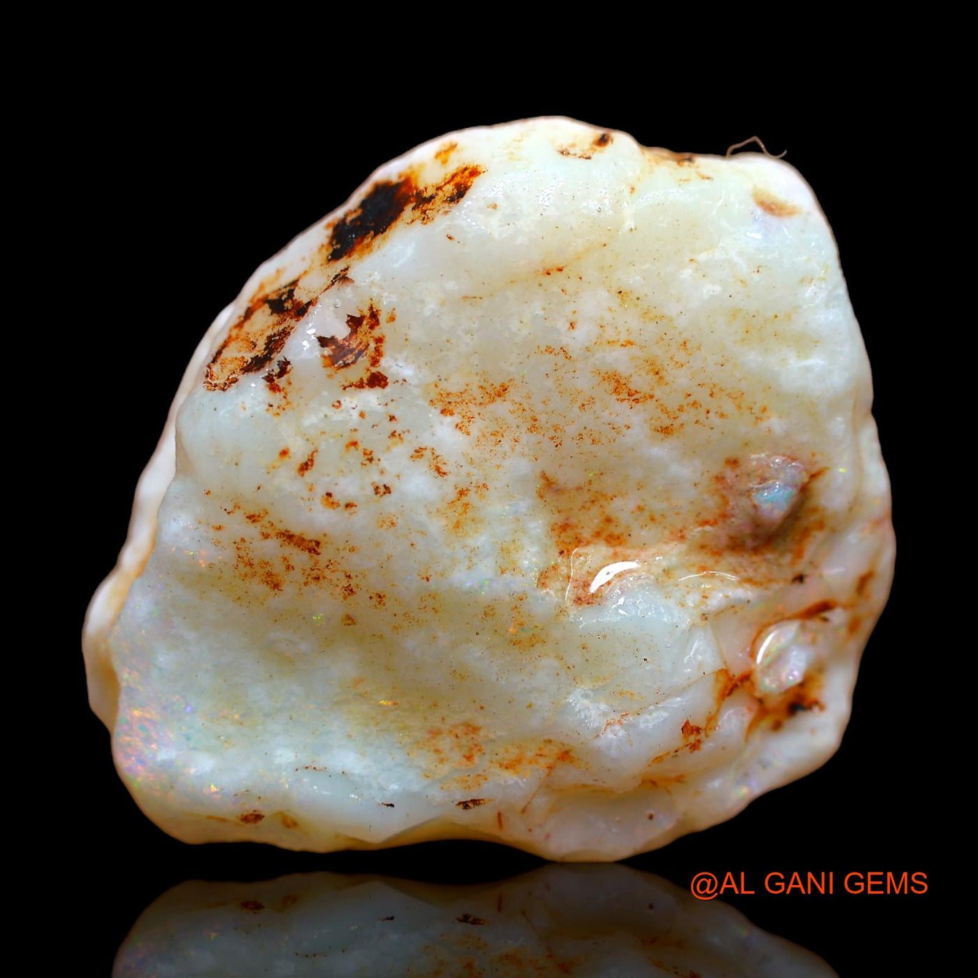 Natural Fire Opal Gemstone 44.00 Cts Loose Fancy Rough From Australia 32x28x9 mm RB-807