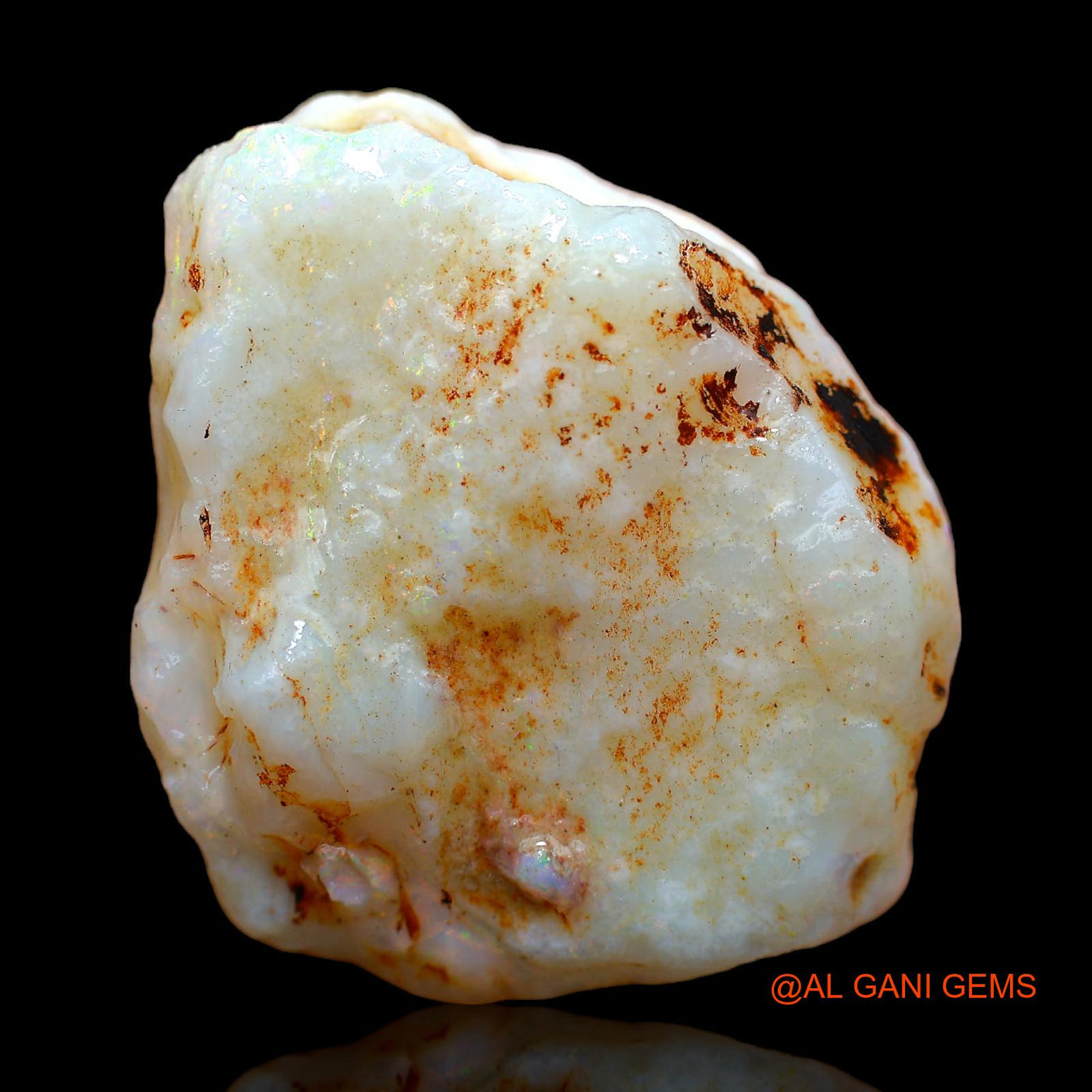 Natural Fire Opal Gemstone 44.00 Cts Loose Fancy Rough From Australia 32x28x9 mm RB-807