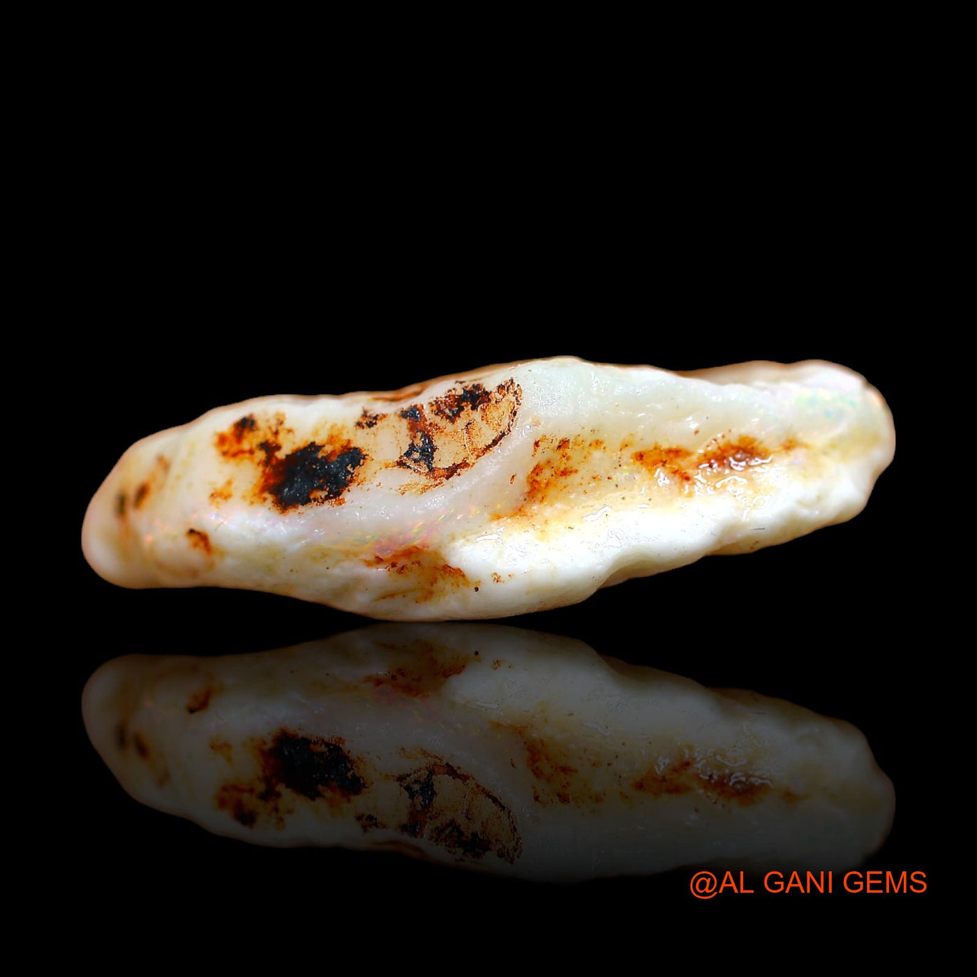 Natural Fire Opal Gemstone 44.00 Cts Loose Fancy Rough From Australia 32x28x9 mm RB-807