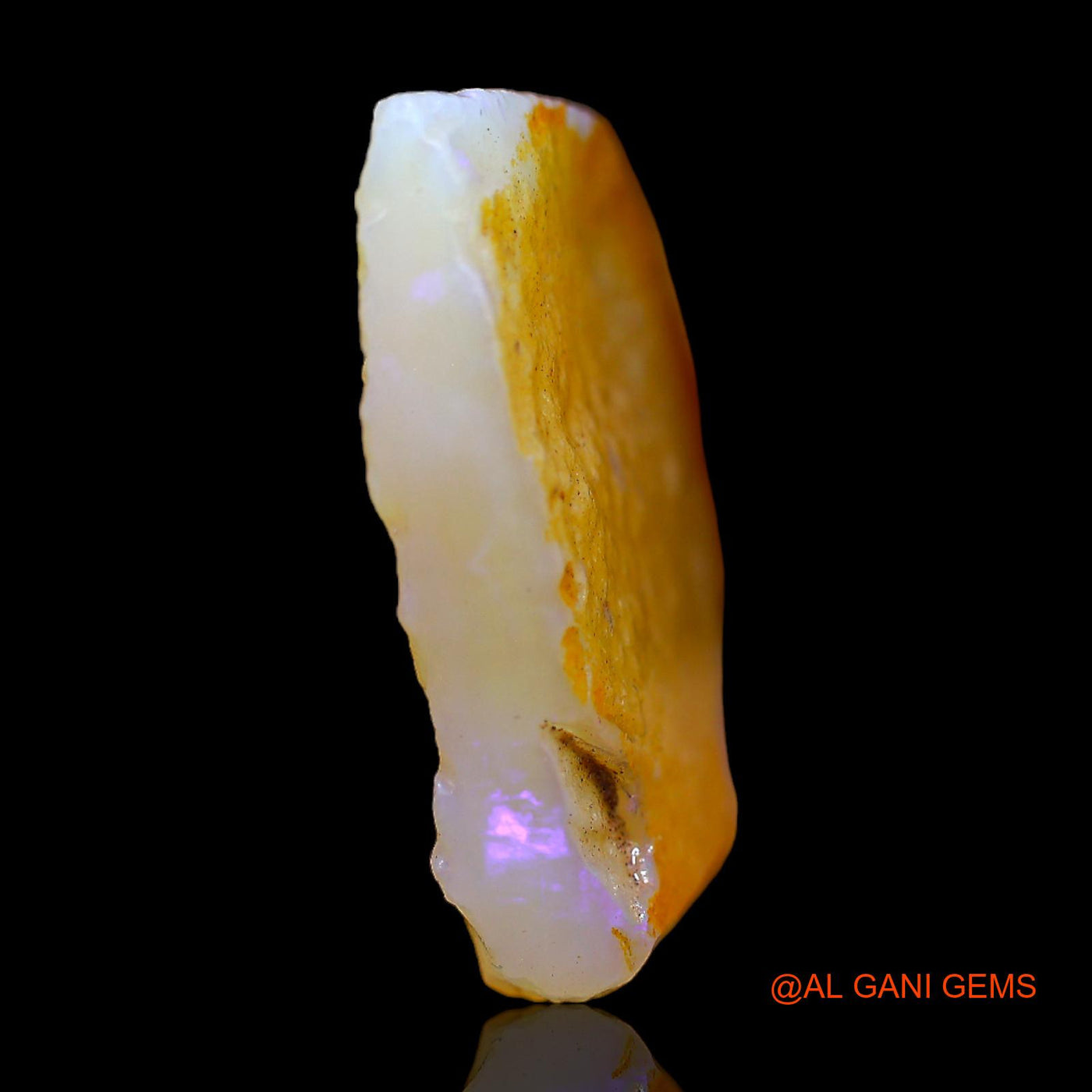 Natural Fire Opal Gemstone 27.00 Cts Loose Fancy Rough From Australia 29x24x6 mm RB-811