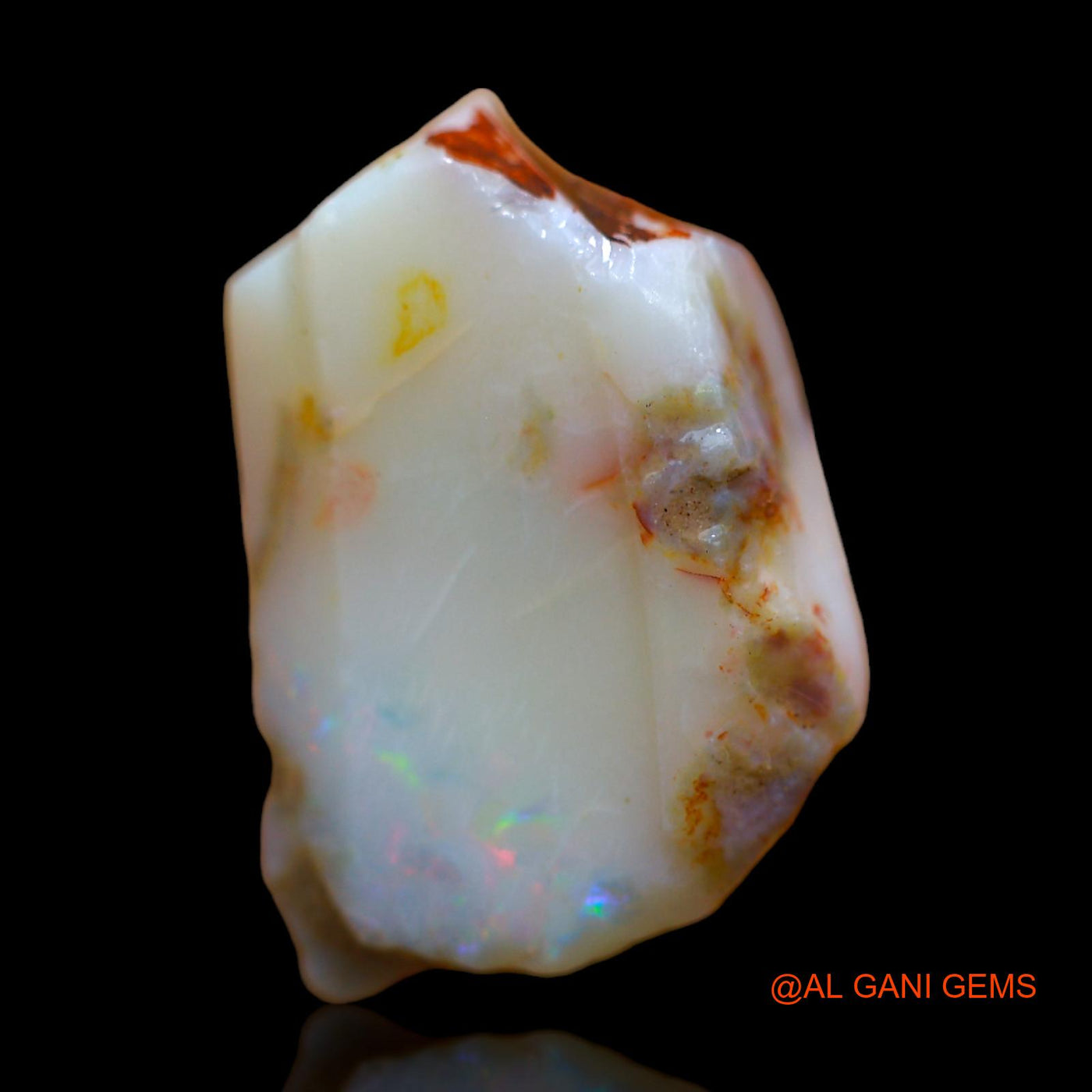 Natural Fire Opal Gemstone 12.00 Cts Loose Fancy Rough From Australia 21x15x6 mm RB-840