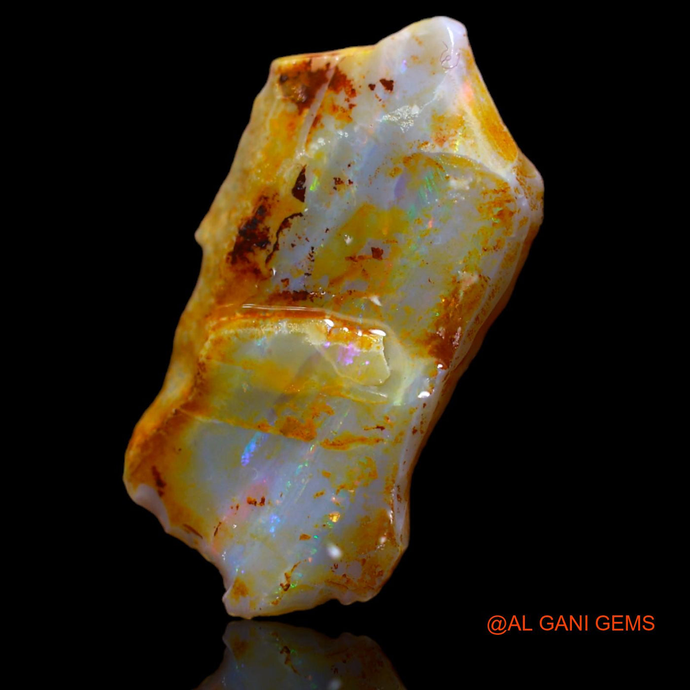 Natural Untreated Fire Opal Loose Gemstone Fancy Rough From Australia 4.60 Cts 22x12x3 mm RB-88