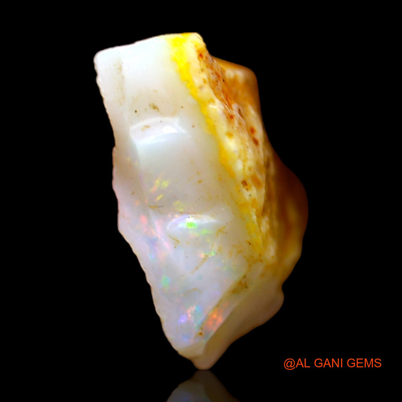 Natural Fire Opal Gemstone 5.00 Cts Loose Fancy Rough From Australia 14x13x6 mm RC-159