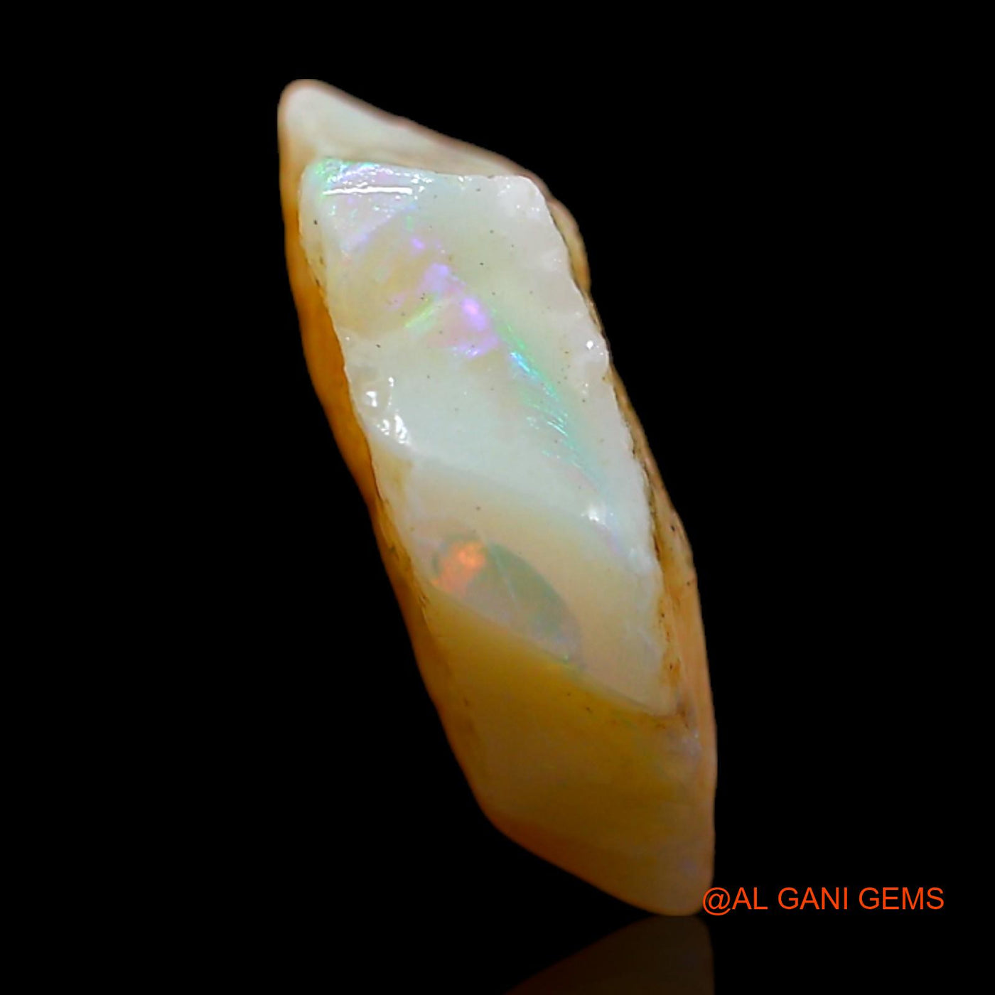 Natural Untreated Fire Opal Loose Gemstone Fancy Rough From Australia 4.00 Cts 13x13x4 mm RC-167