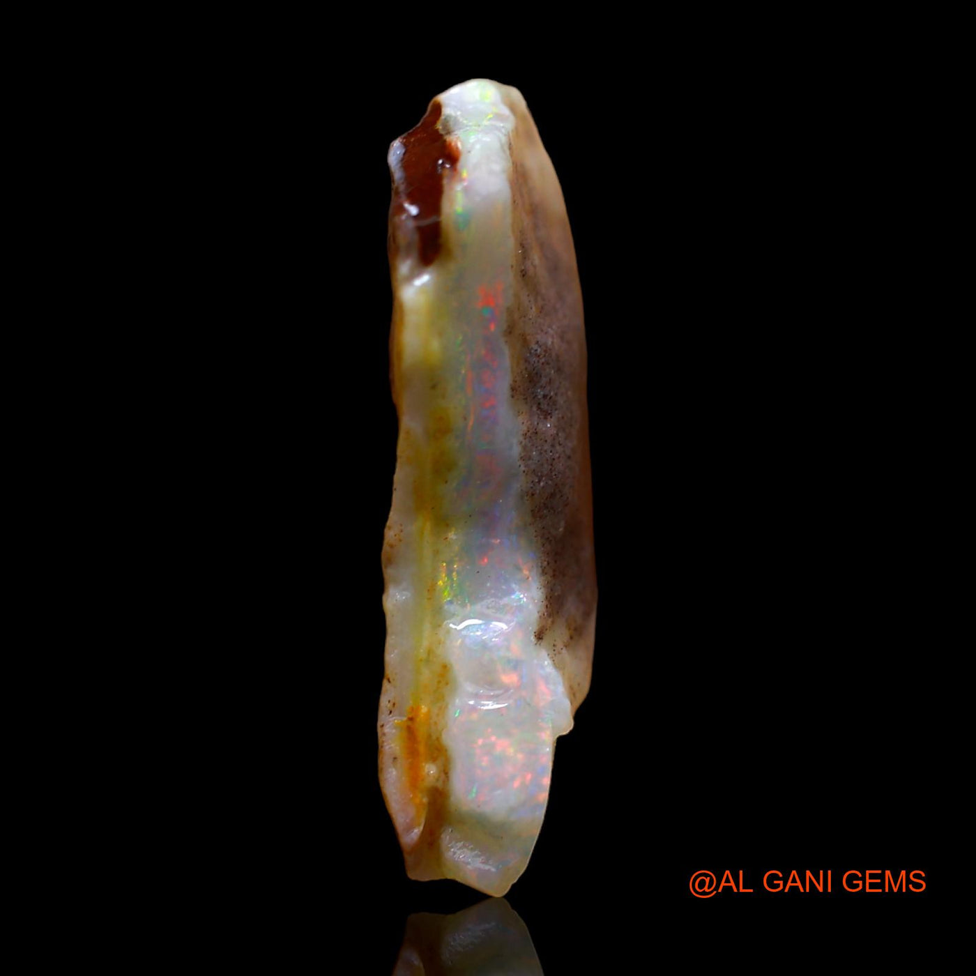 Natural Fire Opal Gemstone 8.00 Cts Loose Fancy Rough From Australia 26x12x5 mm RC-223