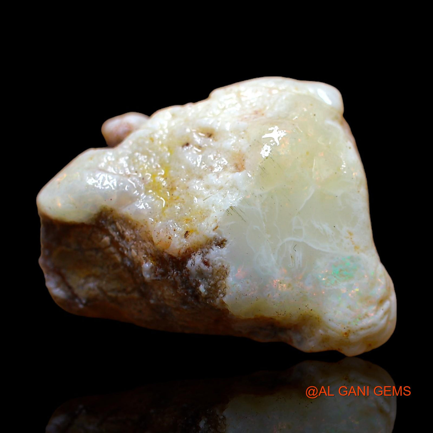 Natural Fire Opal Gemstone 29.00 Cts Loose Fancy Rough From Australia 22x19x15 mm RC-30