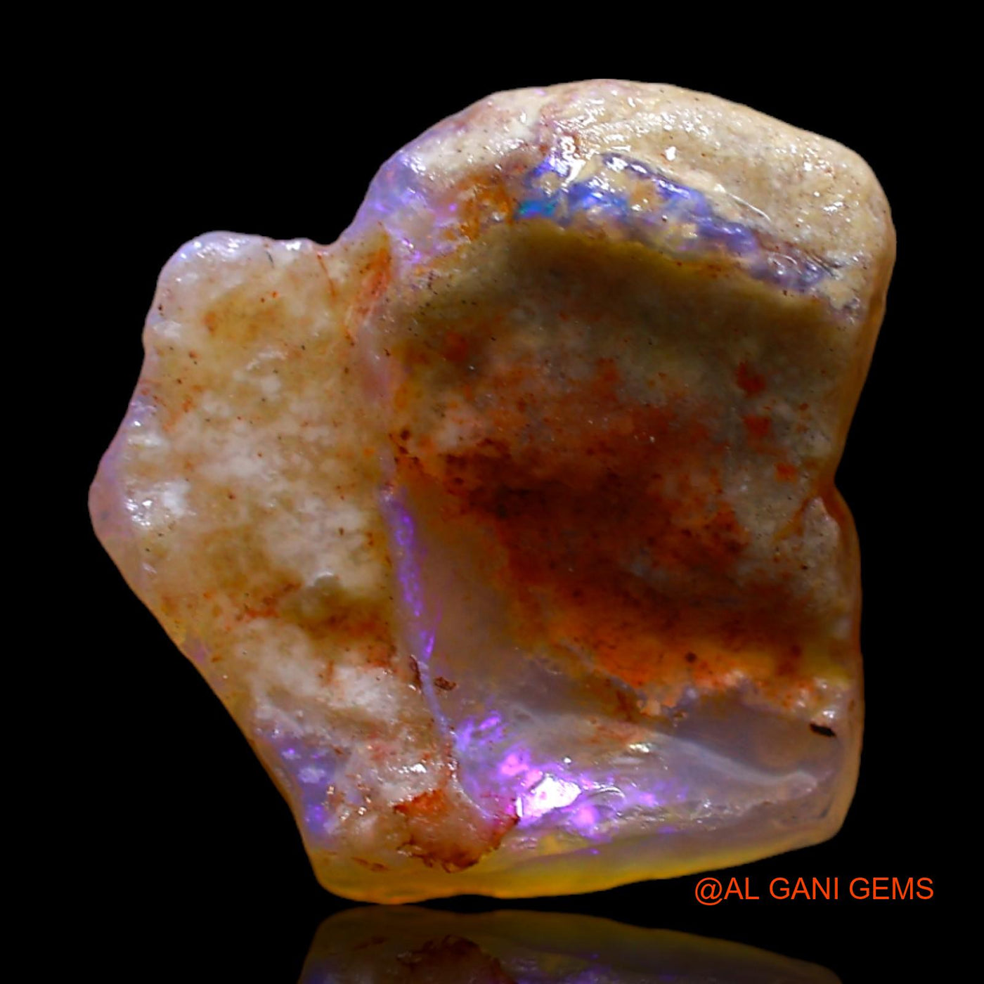 Natural Untreated Fire Opal Loose Gemstone Fancy Rough From Australia 5.00 Cts 15x14x4 mm RC-348