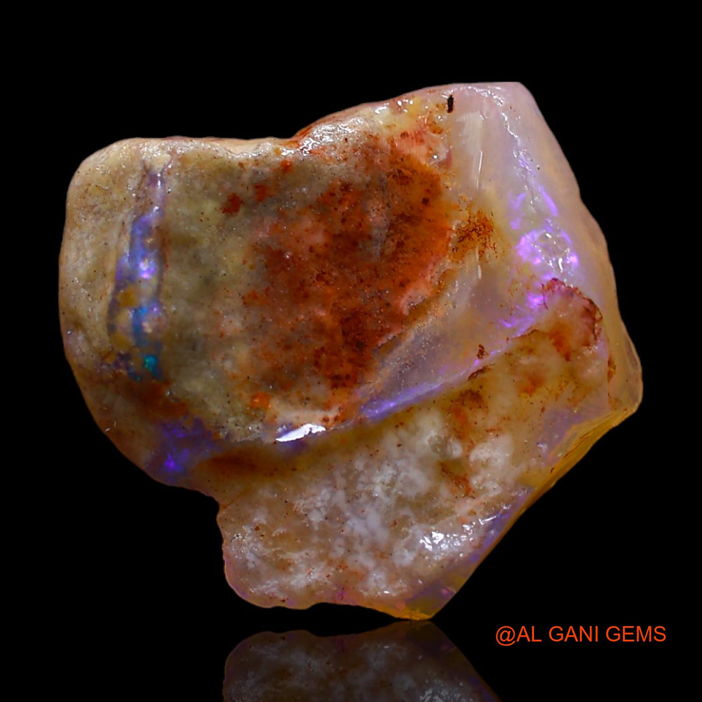 Natural Untreated Fire Opal Loose Gemstone Fancy Rough From Australia 5.00 Cts 15x14x4 mm RC-348