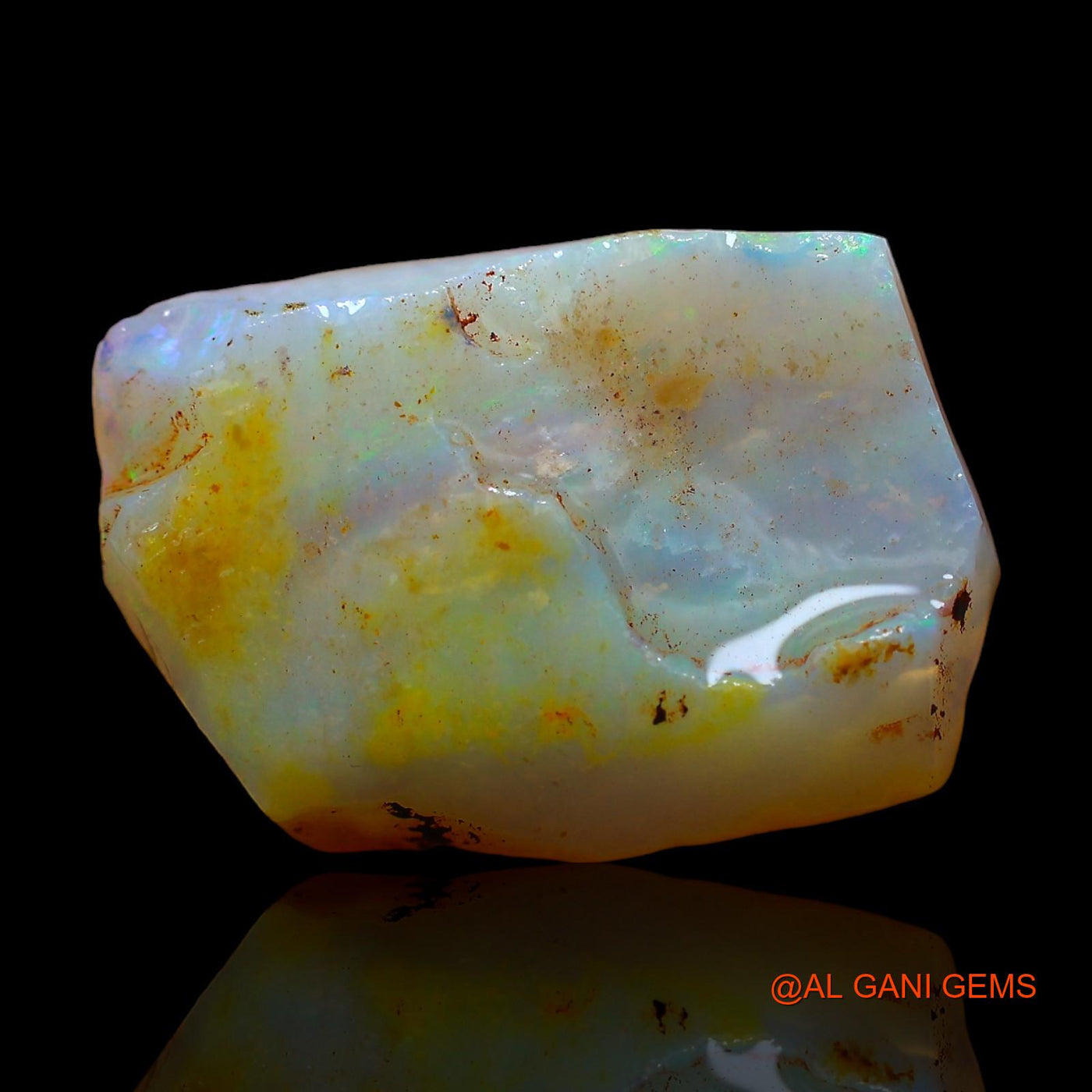 Natural Fire Opal Gemstone 8.00 Cts Loose Fancy Rough From Australia 20x16x4 mm RC-424