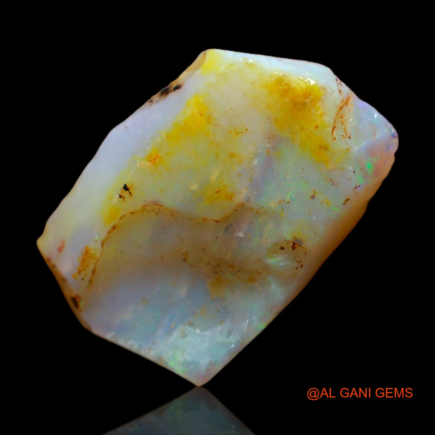 Natural Fire Opal Gemstone 8.00 Cts Loose Fancy Rough From Australia 20x16x4 mm RC-424