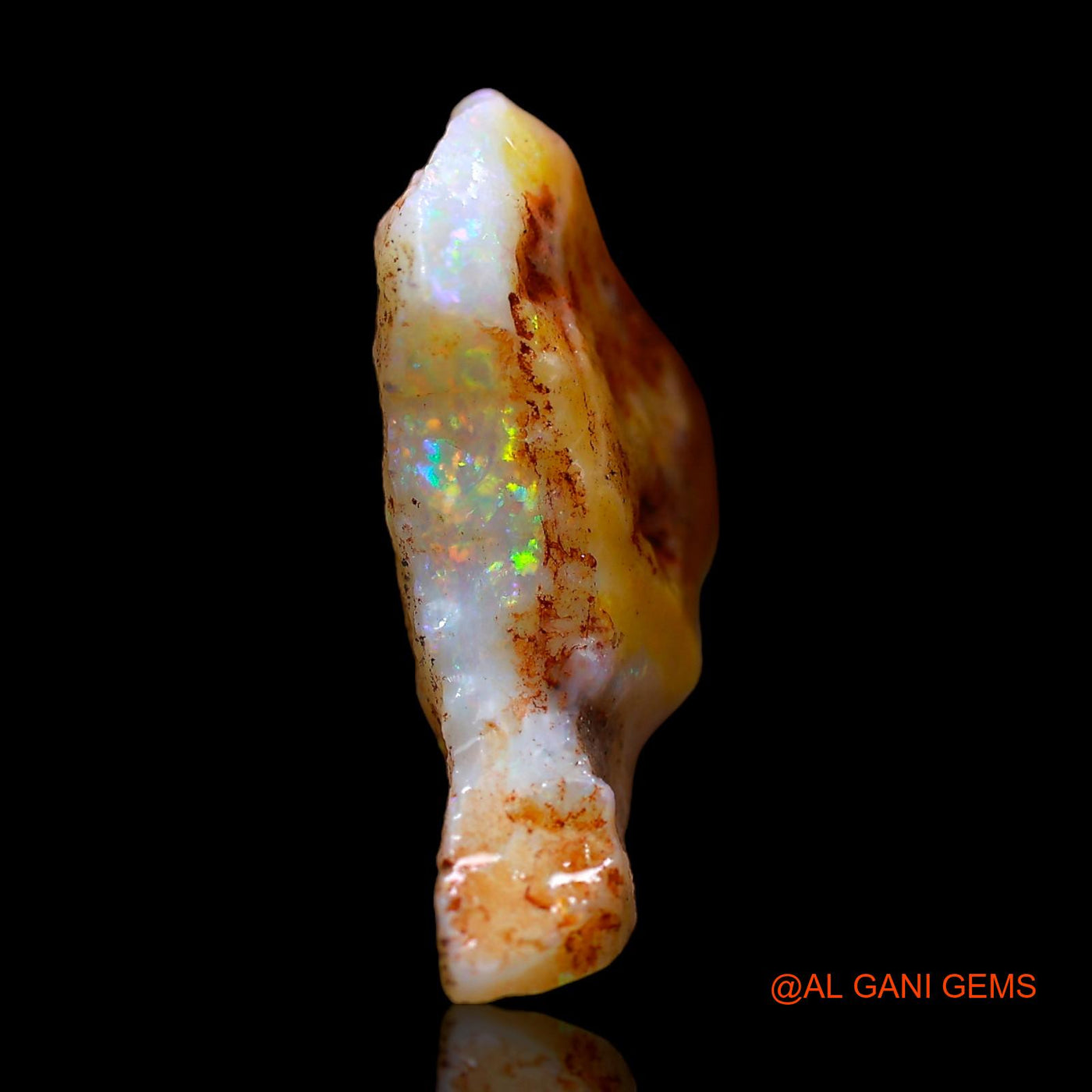 Natural Untreated Fire Opal Loose Gemstone Fancy Rough From Australia 7.00 Cts 18x16x5 mm RC-442