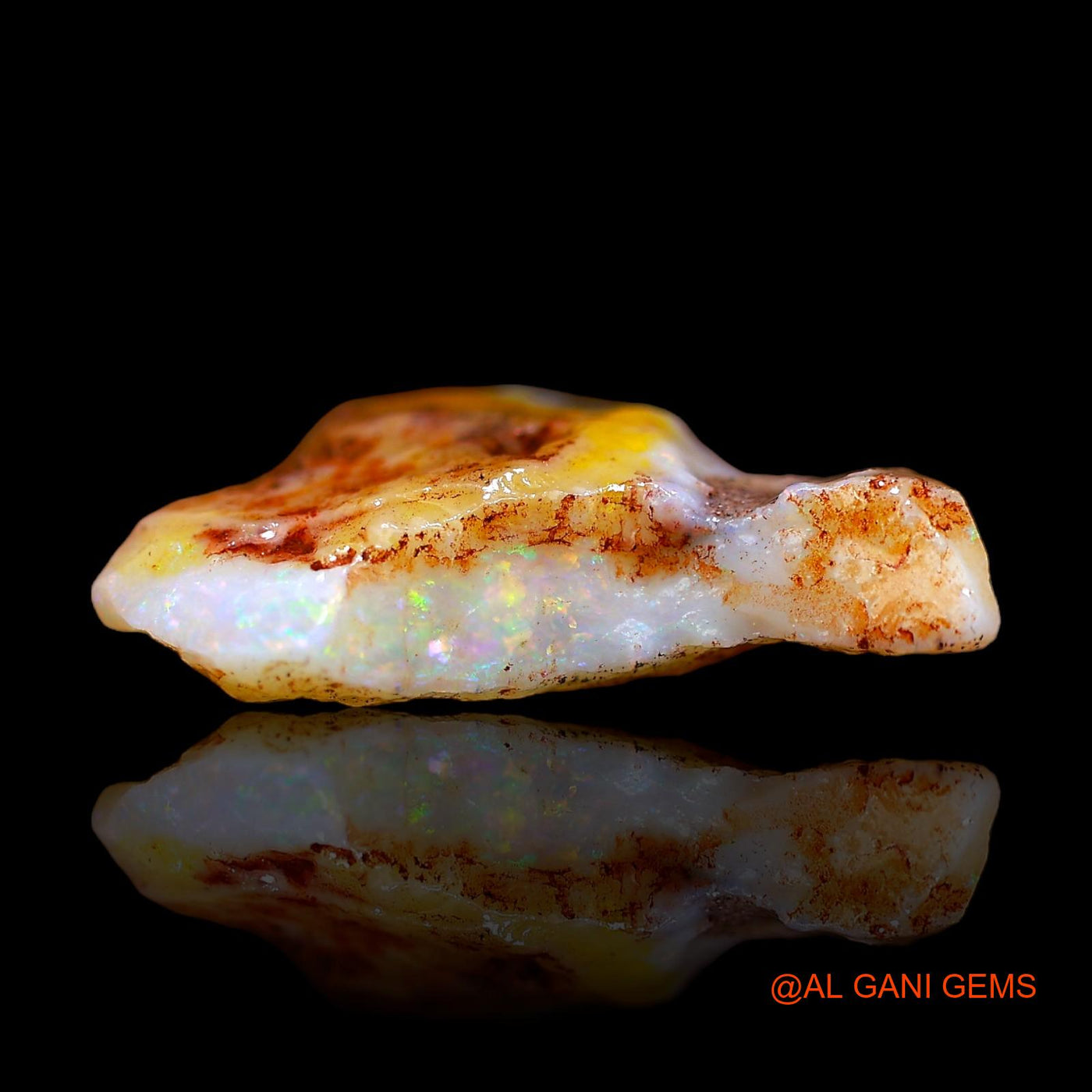 Natural Untreated Fire Opal Loose Gemstone Fancy Rough From Australia 7.00 Cts 18x16x5 mm RC-442