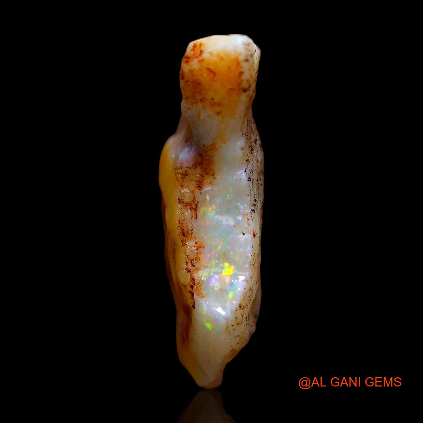 Natural Untreated Fire Opal Loose Gemstone Fancy Rough From Australia 7.00 Cts 18x16x5 mm RC-442